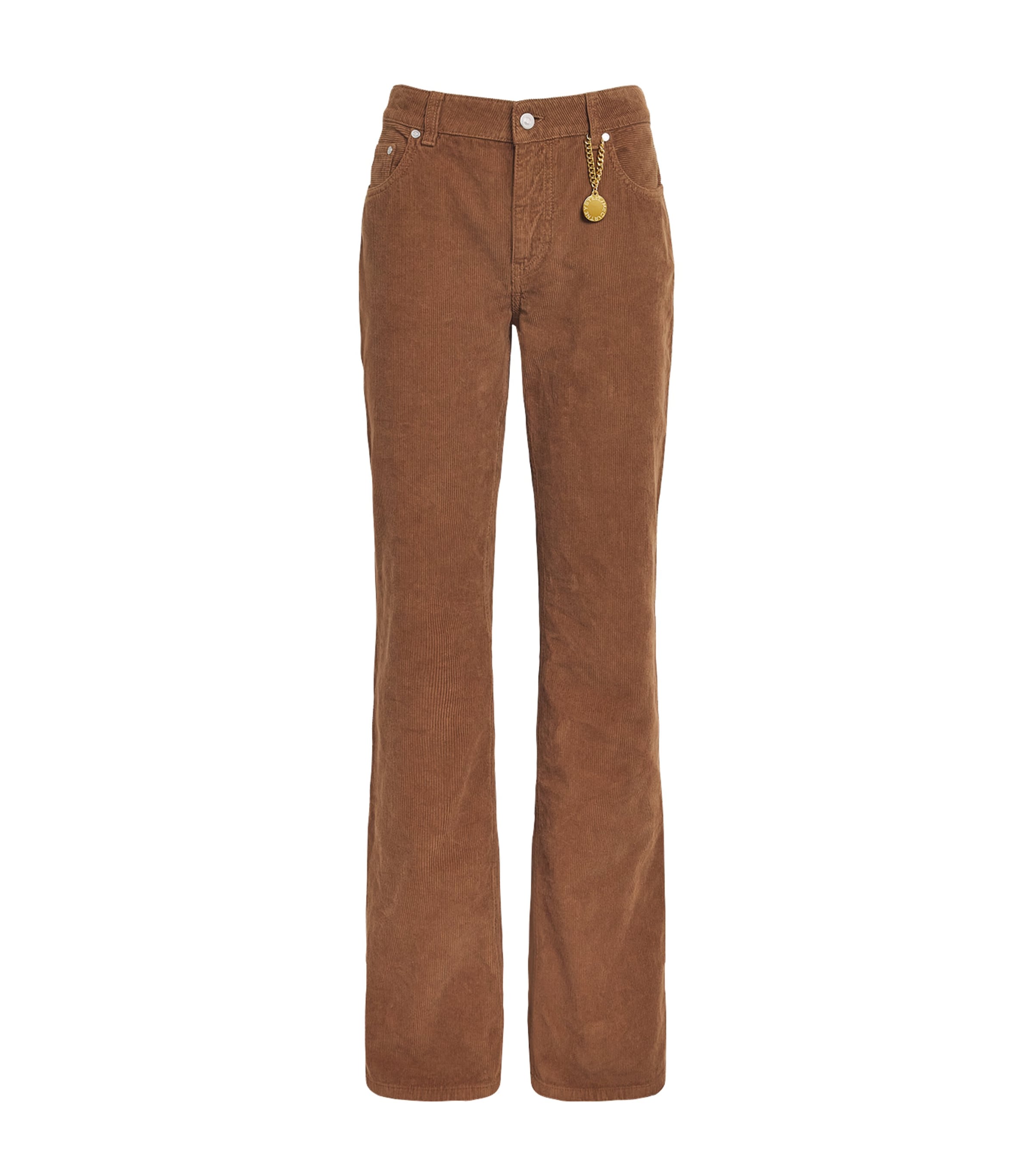 Stella McCartney Womens Corduroy Flared Trousers Vintage Brown Image 1