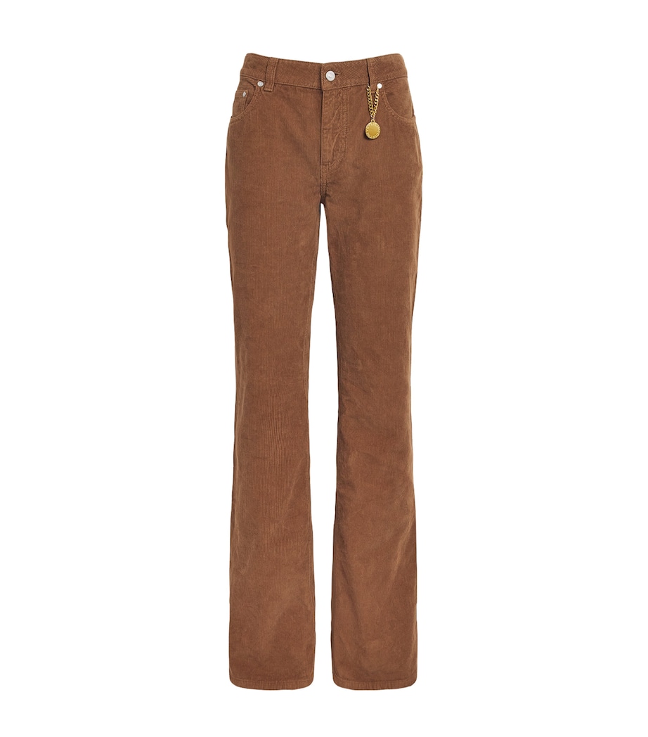 Stella McCartney Womens Corduroy Flared Trousers Vintage Brown Image 1