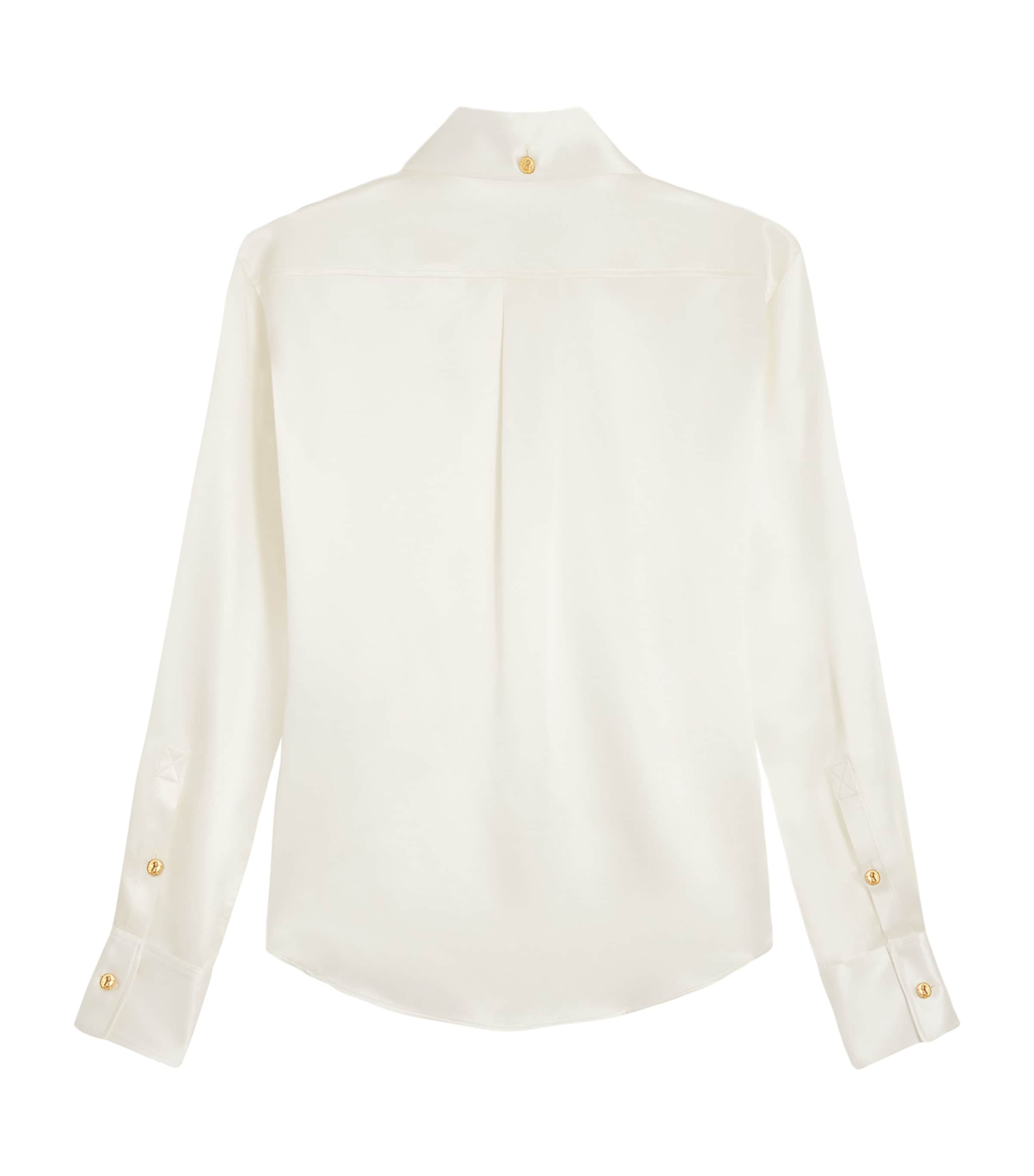 Schiaparelli Womens Silk Measuring Tape Shirt Ecru Image 2