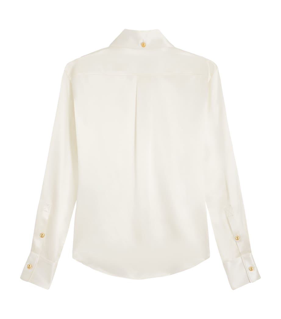 Schiaparelli Womens Silk Measuring Tape Shirt Ecru Image 2
