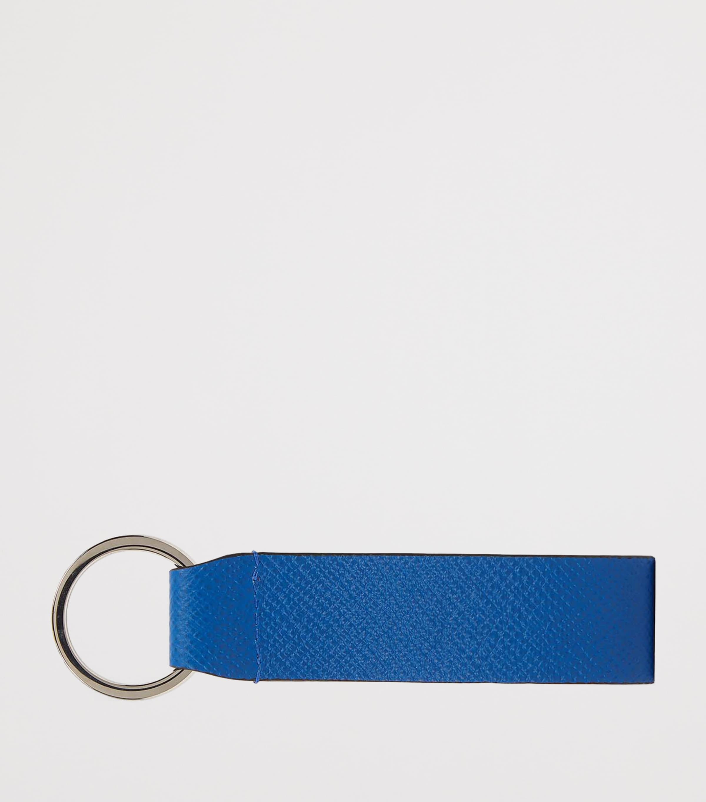 Smythson Panama Leather Keyring Cerulean Image 3