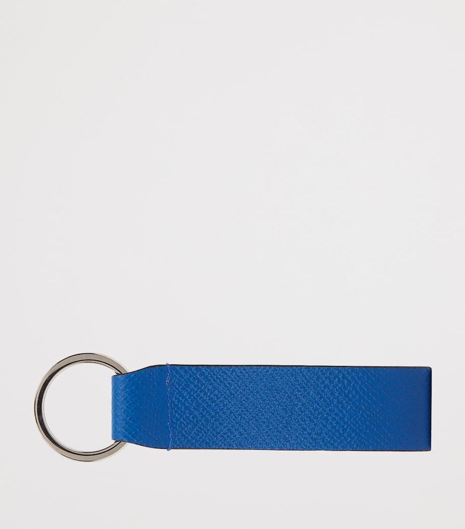Smythson Panama Leather Keyring Cerulean Image 3