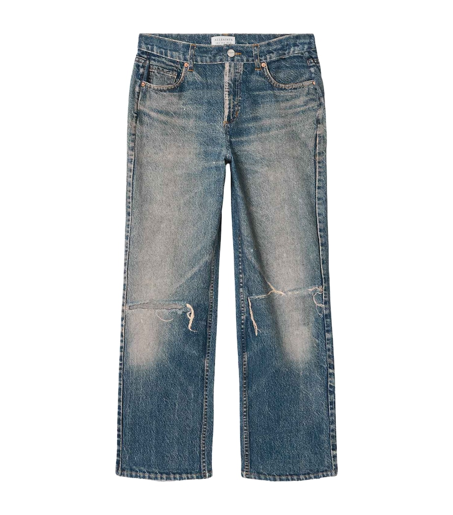 AllSaints Womens Denim Illusion Print Ida Trousers Illusion Tint Blue Image 1