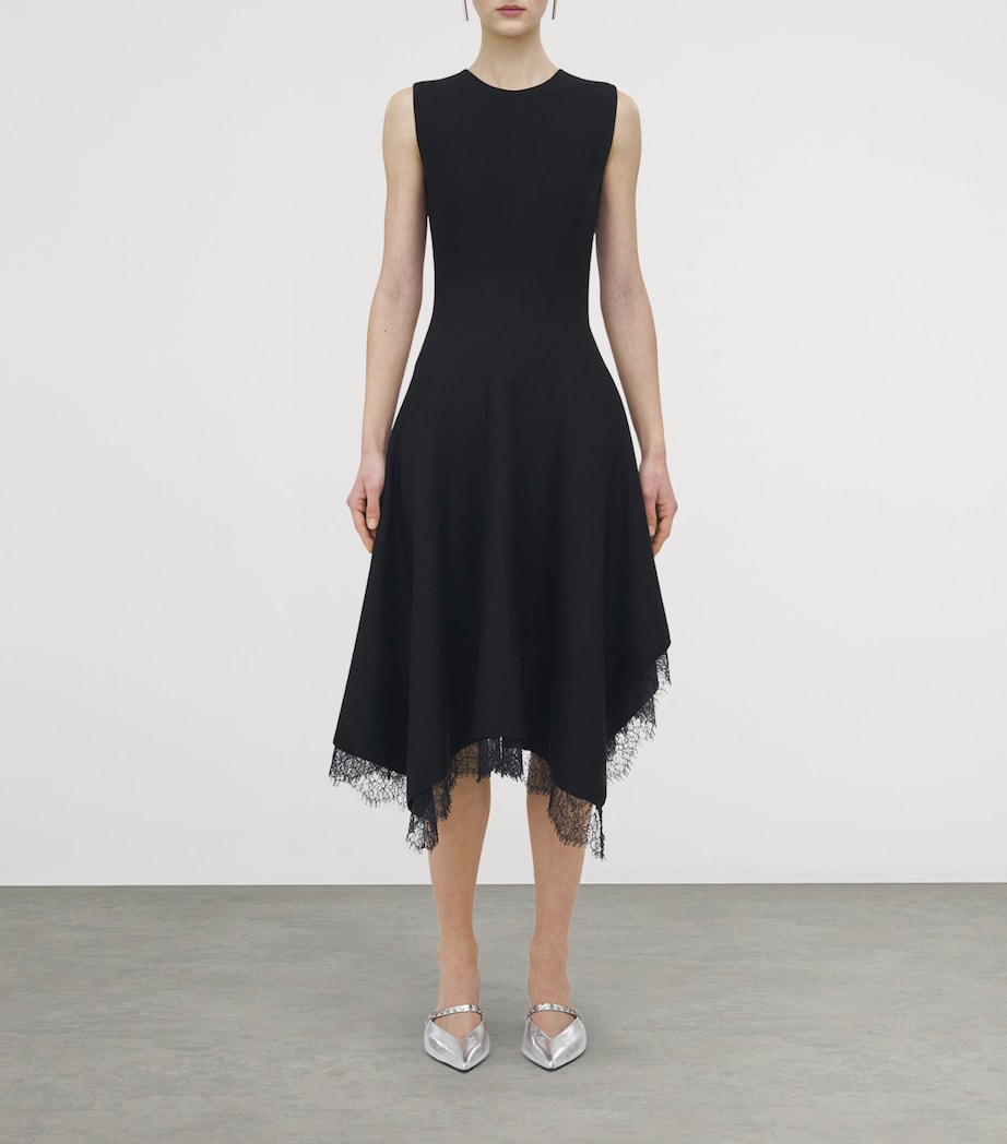 Lace-Trim Asymmetric Midi Dress 1010 Image 2