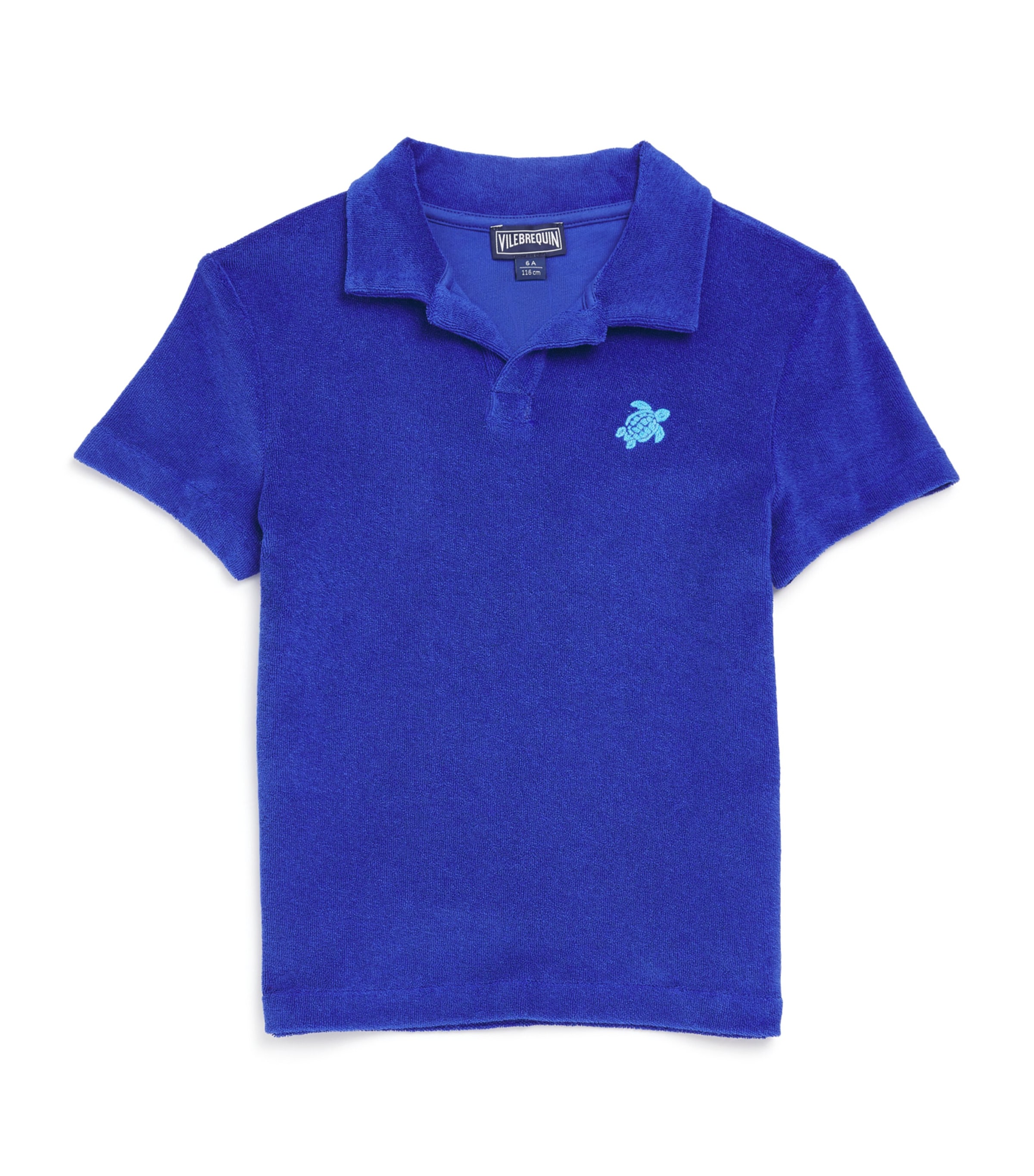 Vilebrequin Towelling Embroidered Polo Shirt In Blue