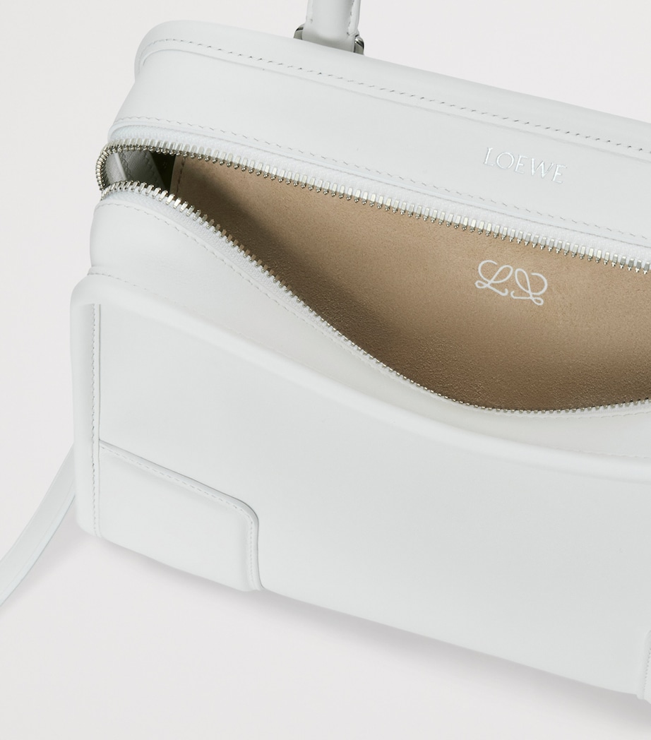 LOEWE Small Leather Amazona 180 Top-Handle Bag White Image 8