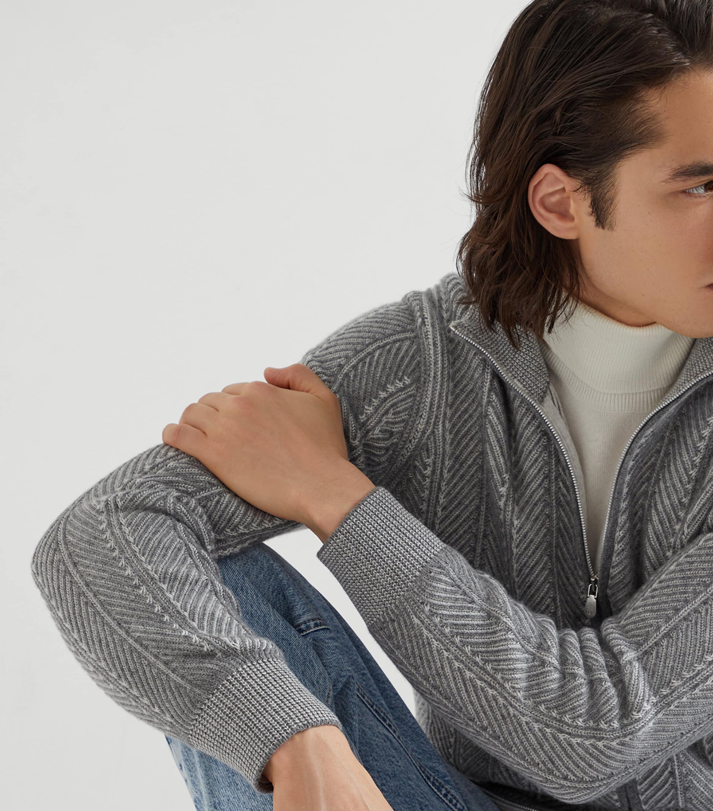 Cashmere Stitched-Detail Cardigan CQ543 Image 6