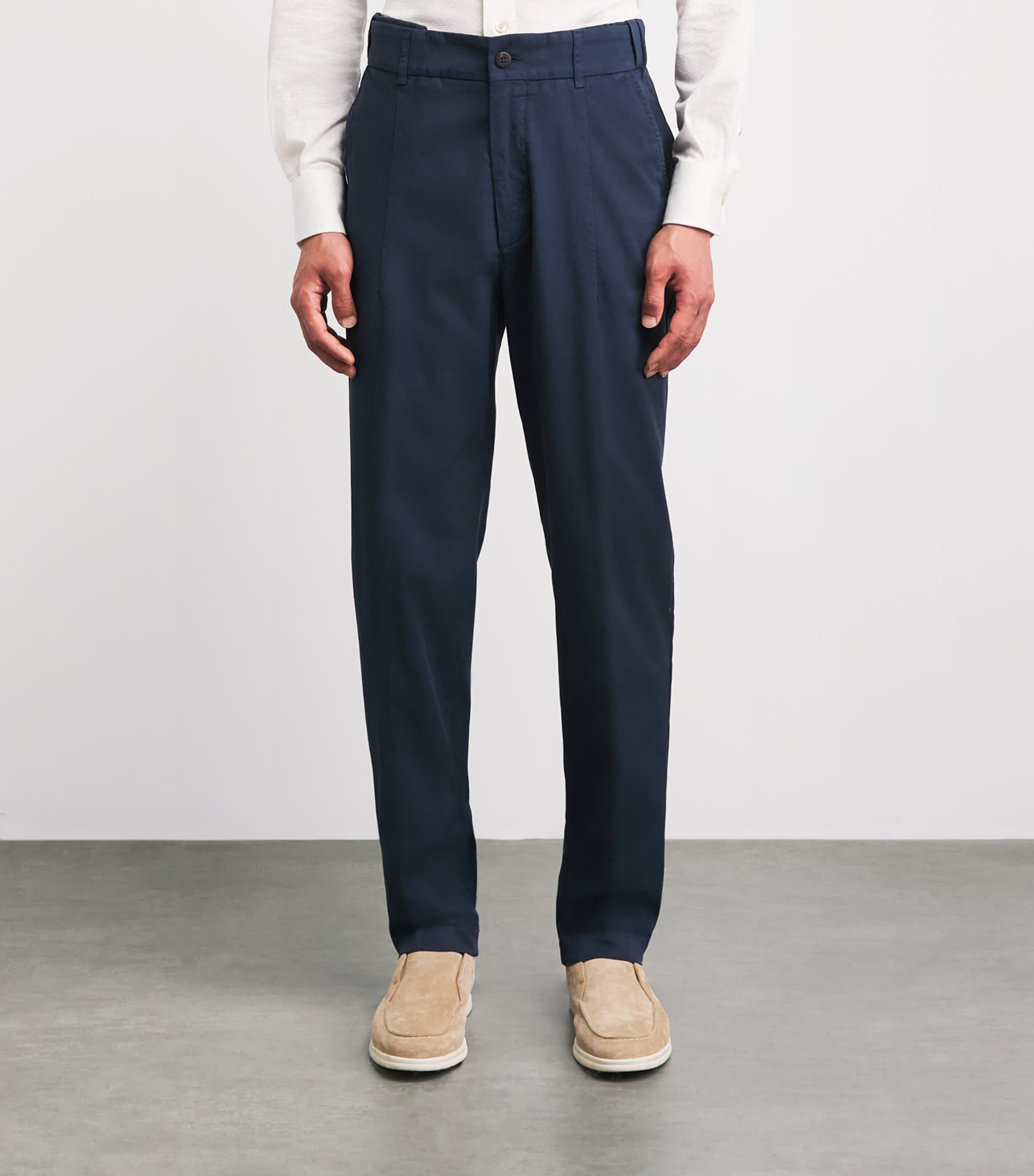 Eleventy Mens Stretch-Cotton Chinos Blu Image 4