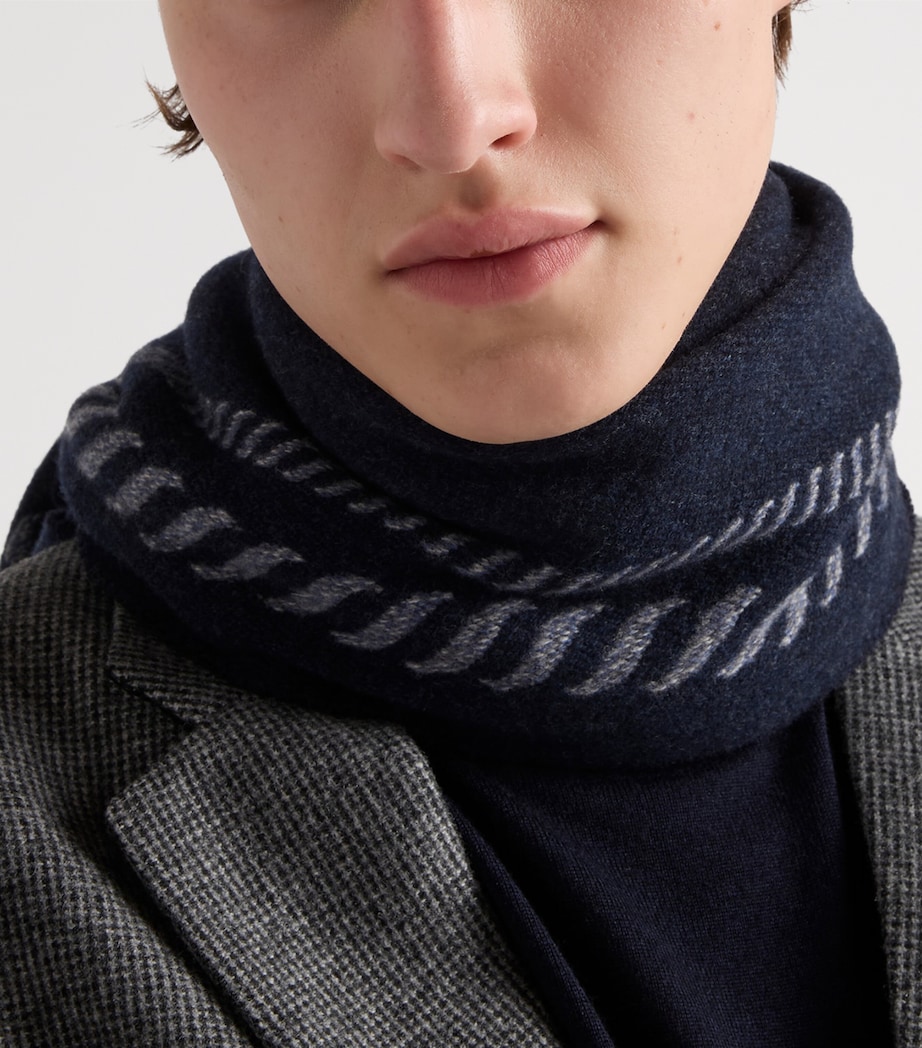 Wool-Cashmere Jacquard Scarf F0008 Image 2