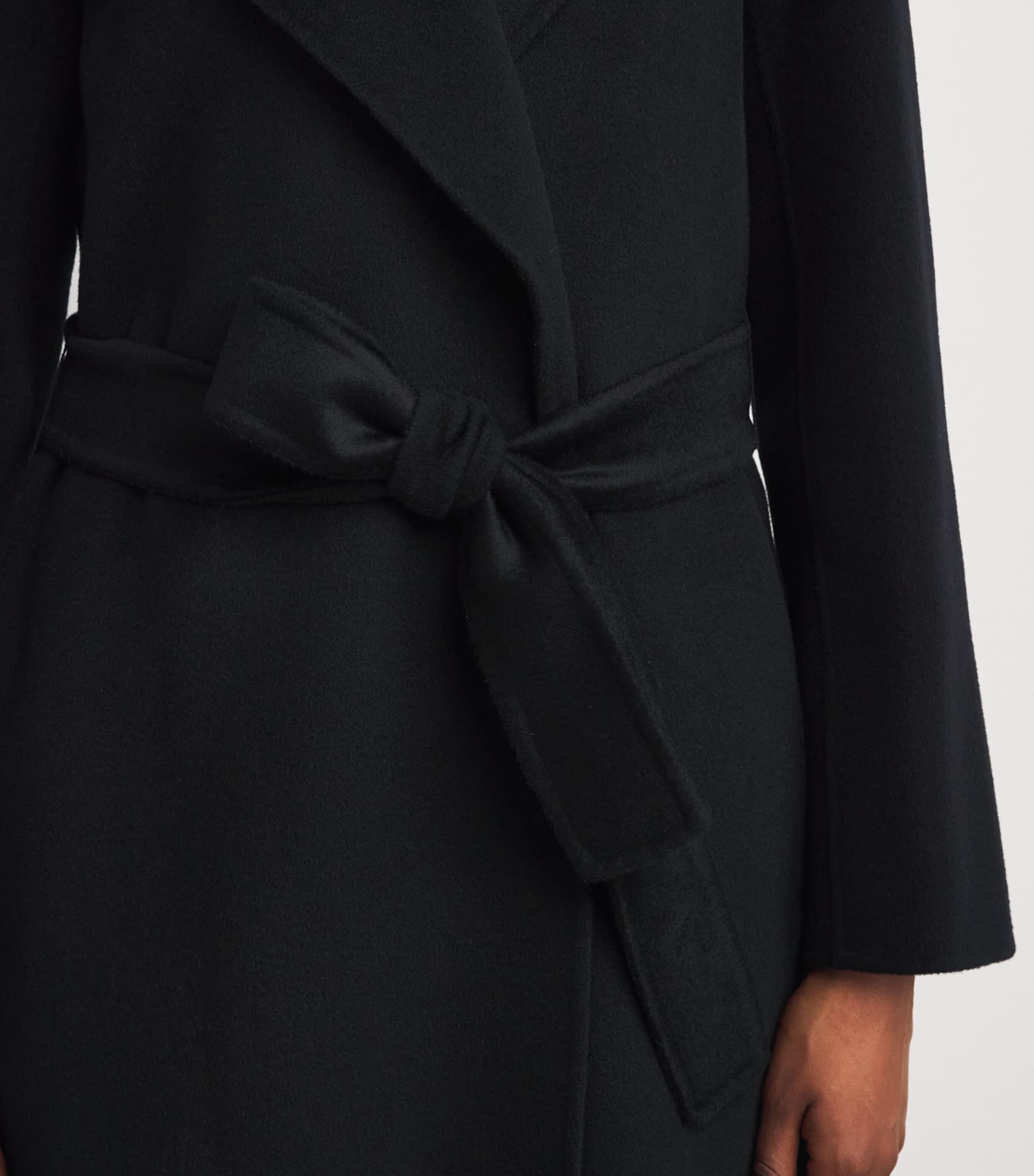 Virgin Wool-Cashmere Wrap Coat BLACK Image 6