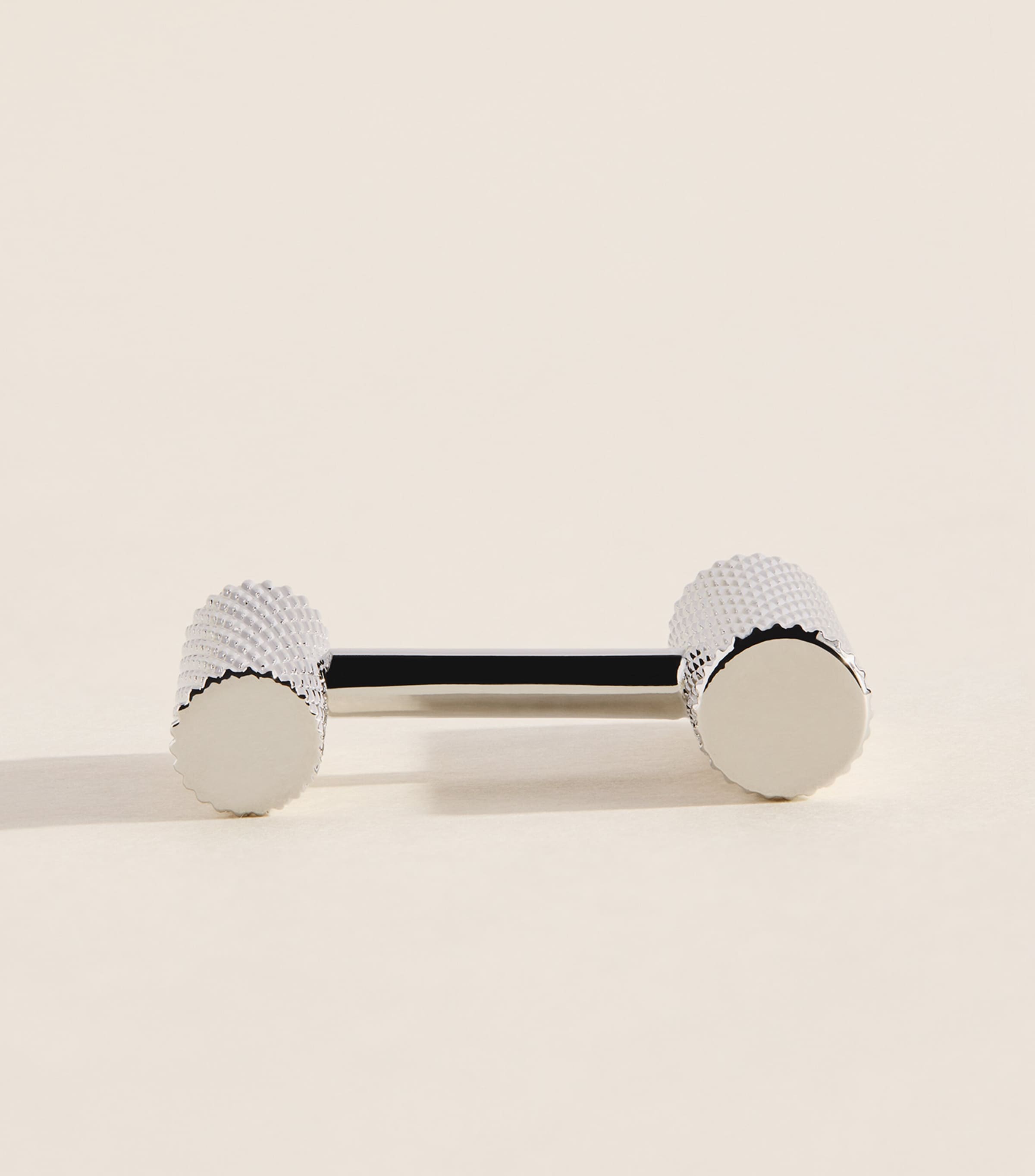 Babette Wasserman Rhodium-Plated Thread Bar Cufflinks Rhodium Image 4