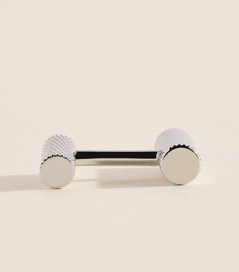 Babette Wasserman Rhodium-Plated Thread Bar Cufflinks Rhodium Image 4