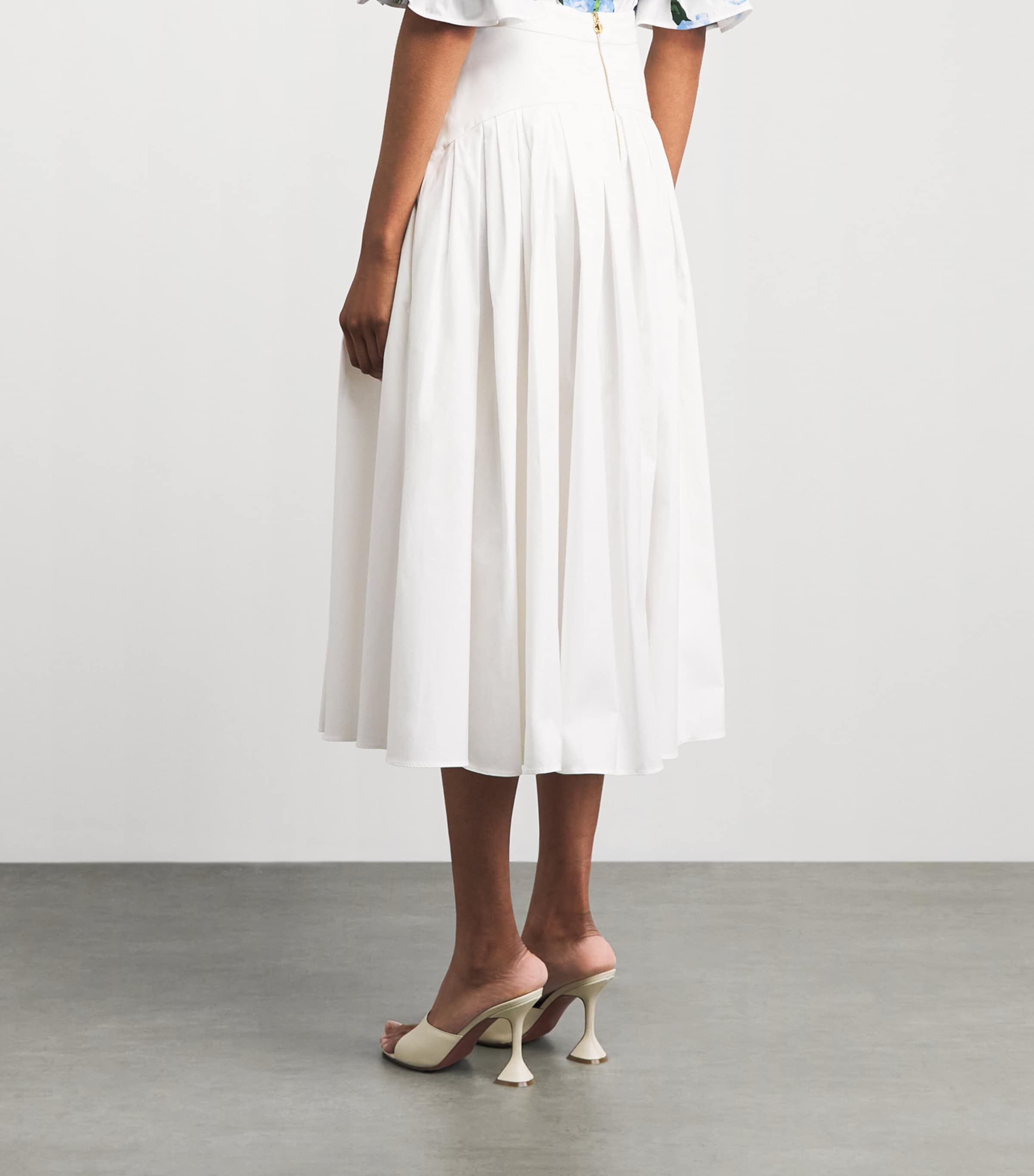 Carolina Herrera Womens Drop-Waist Midi Skirt White Image 5