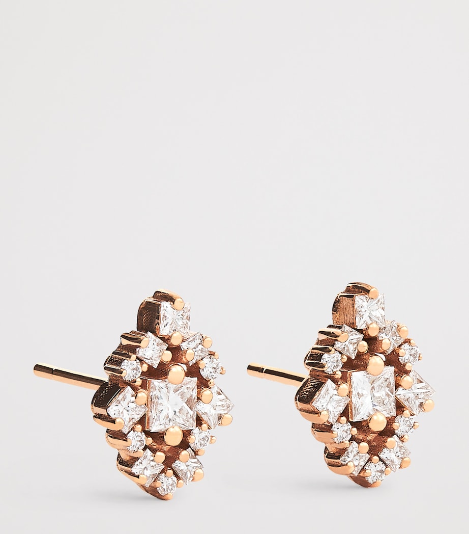 Rose Gold and Diamond La Fantasie Stud Earrings 18K RG/WD Image 3