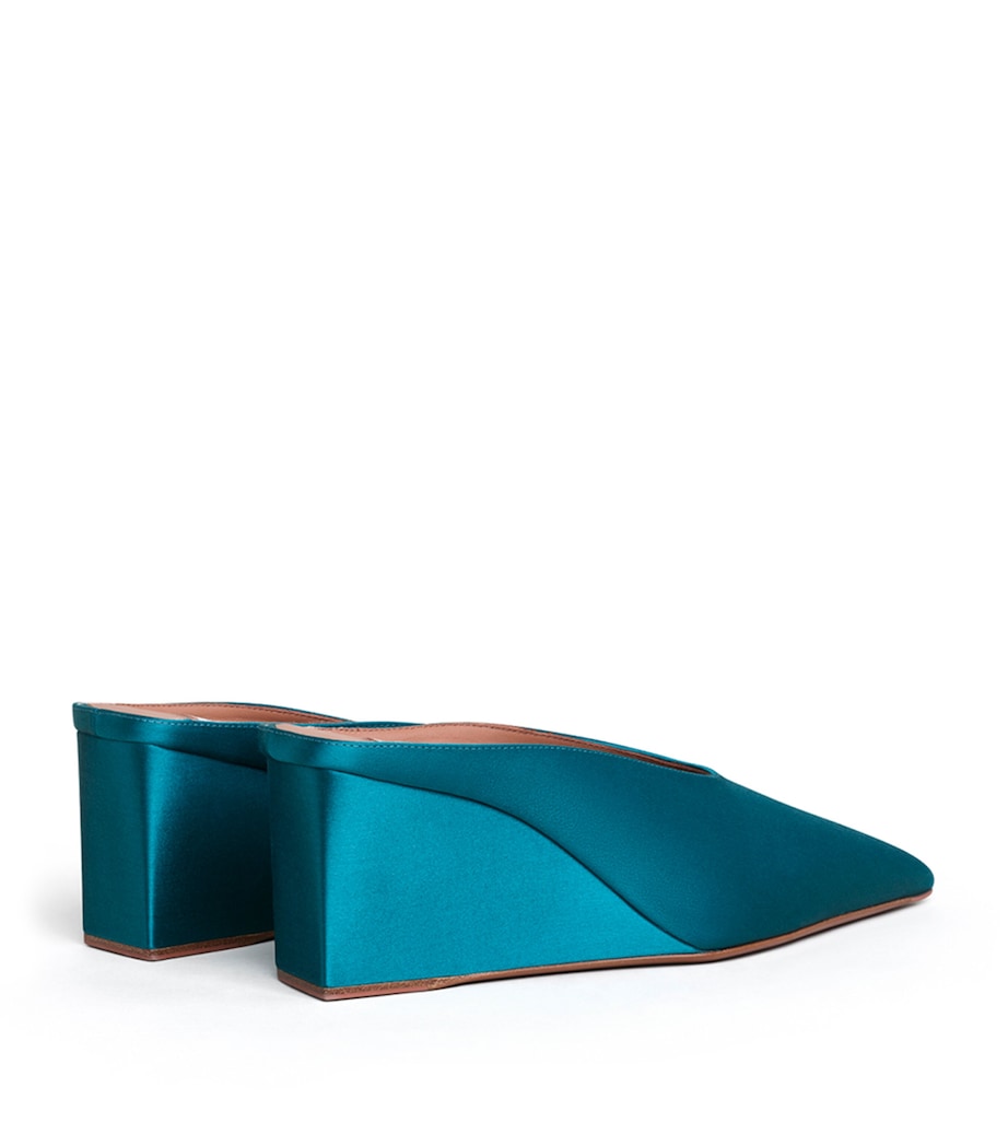 Alaïa Satin Cube Wedge Mules 75 Emeraude Image 3