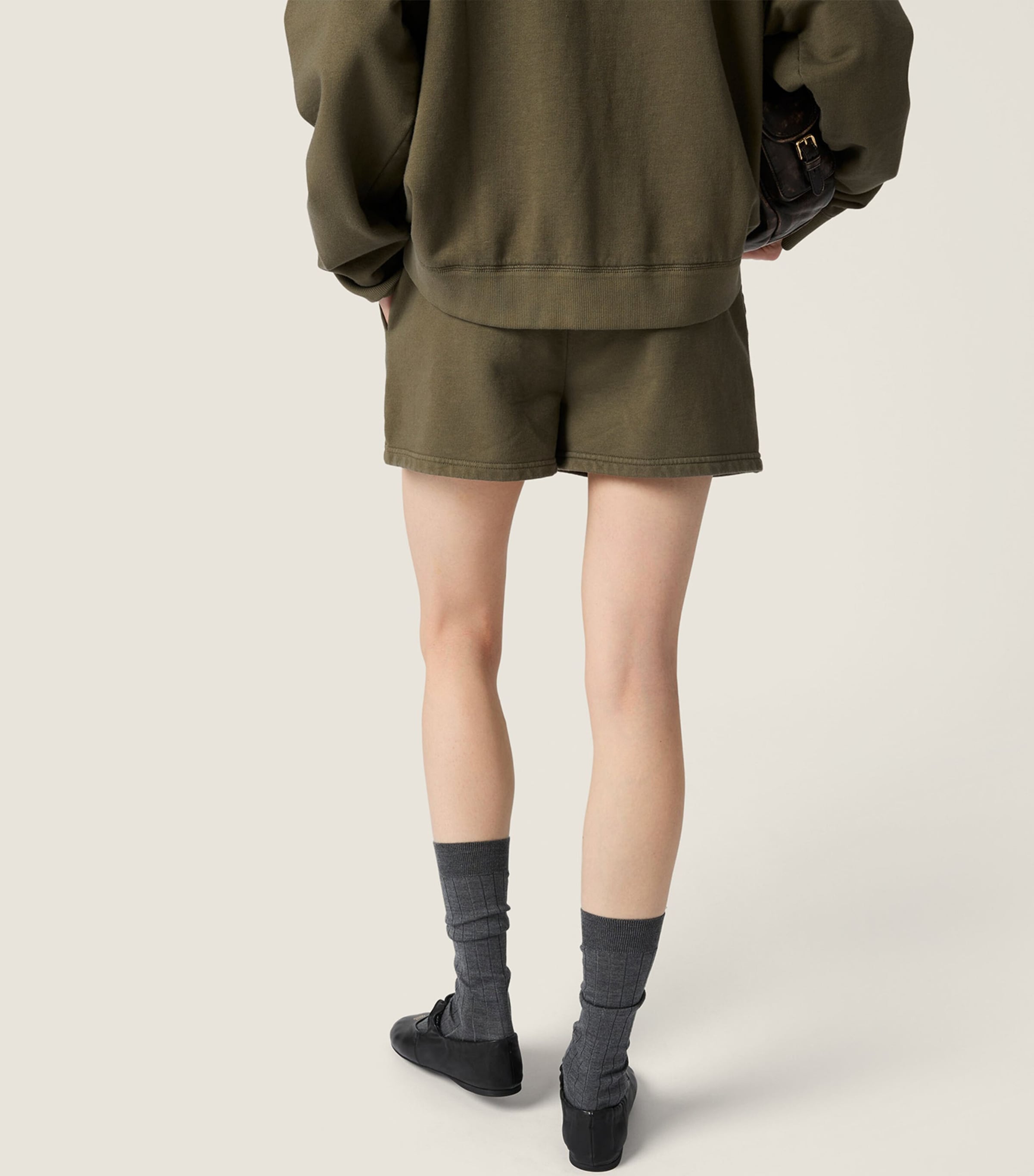 Miu Miu Womens Cotton Fleece Shorts Image 4