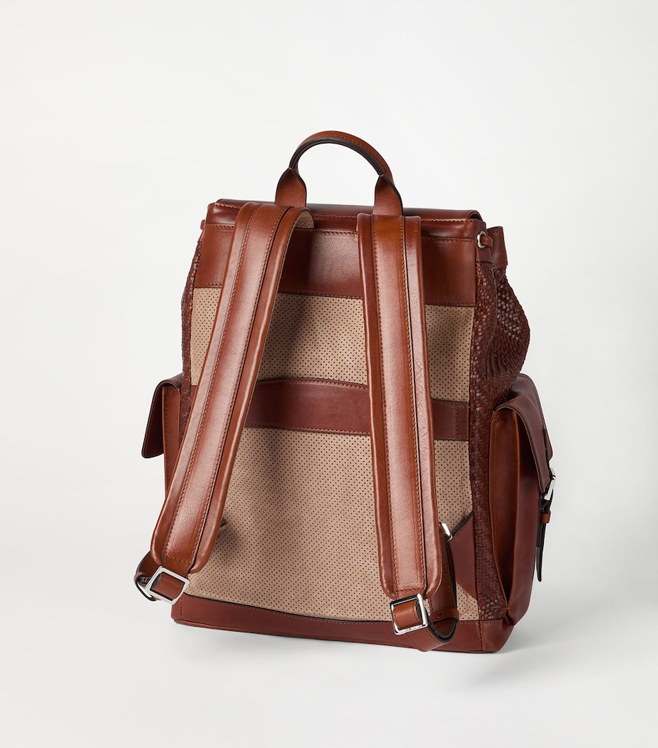 Leather Woven Backpack C9186 Image 4