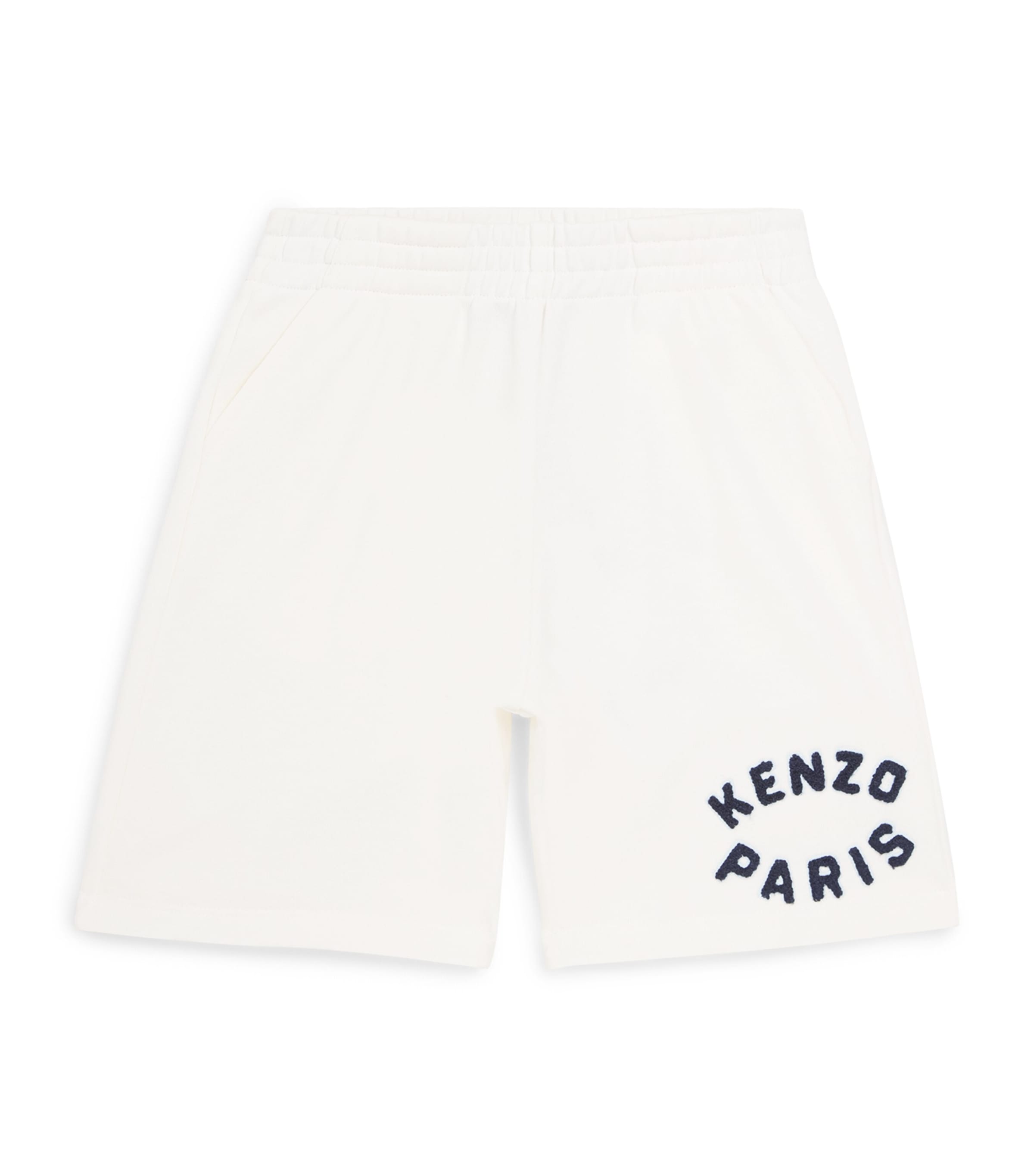 Kenzo Cotton Embroidered Bermuda Shorts In White