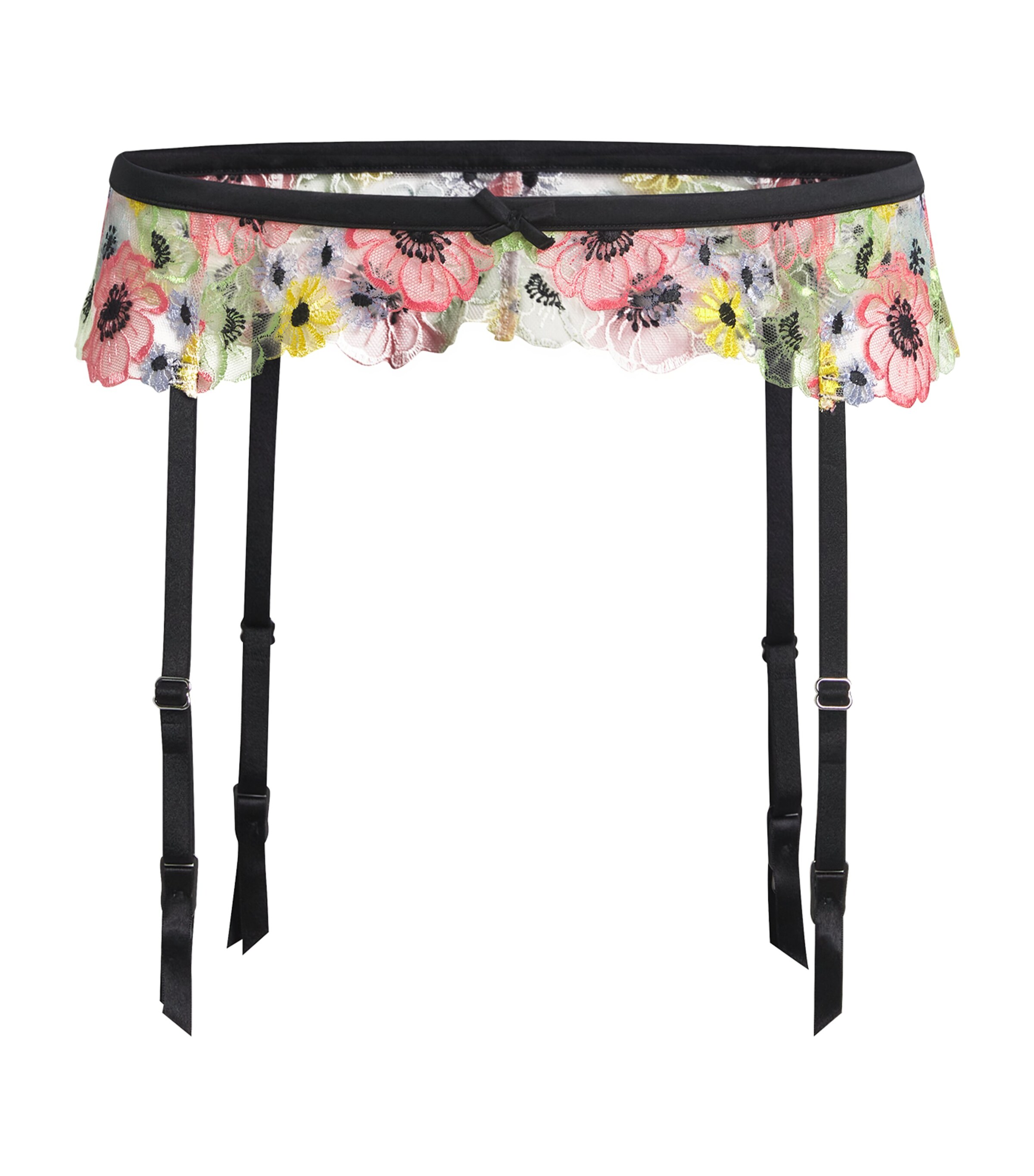 Fleur Du Mal Embroidered Azalea Suspender Belt | Women Clothing | Lingerie & Hosiery | Knickers | Thongs