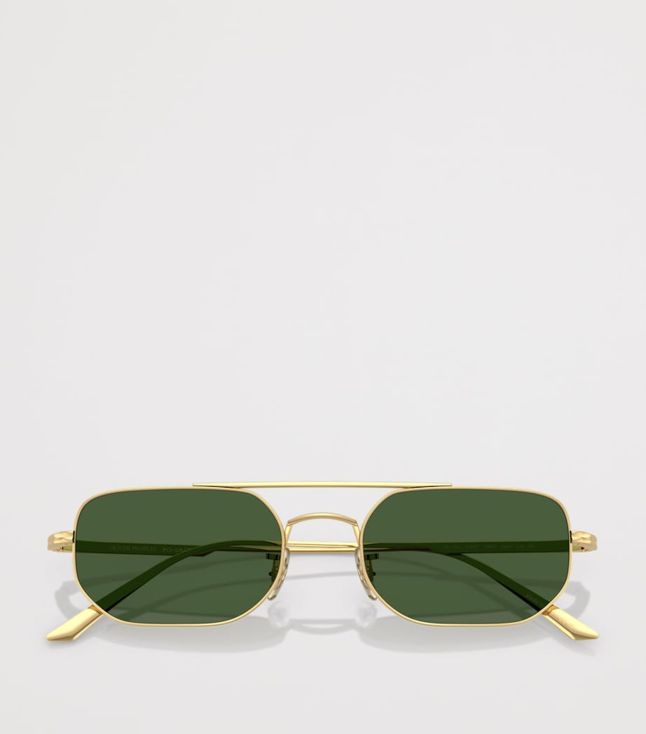 Oliver Peoples Steel 1989C Rectangle Sunglasses Gold Image 5