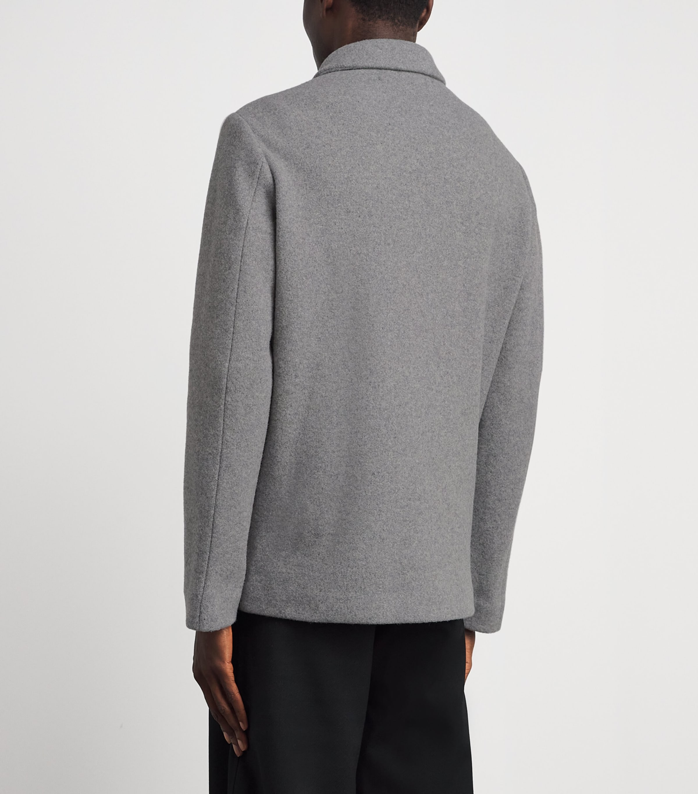 Barena Mens Wool-Blend Zip-Up Cardigan Grigio Image 5