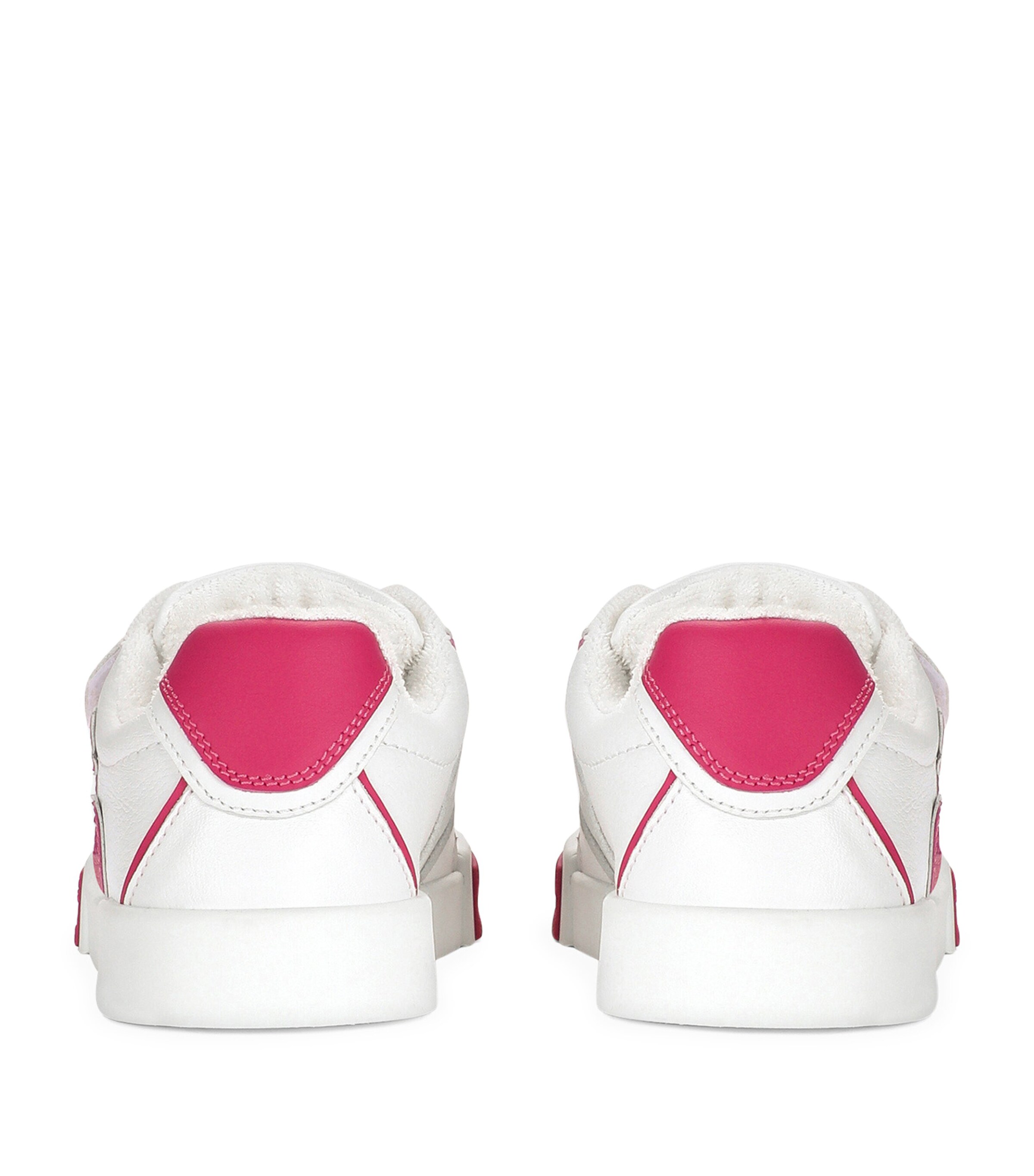 Leather Portofino Sneakers 8B902-WHITE/FUCHSIA Image 2