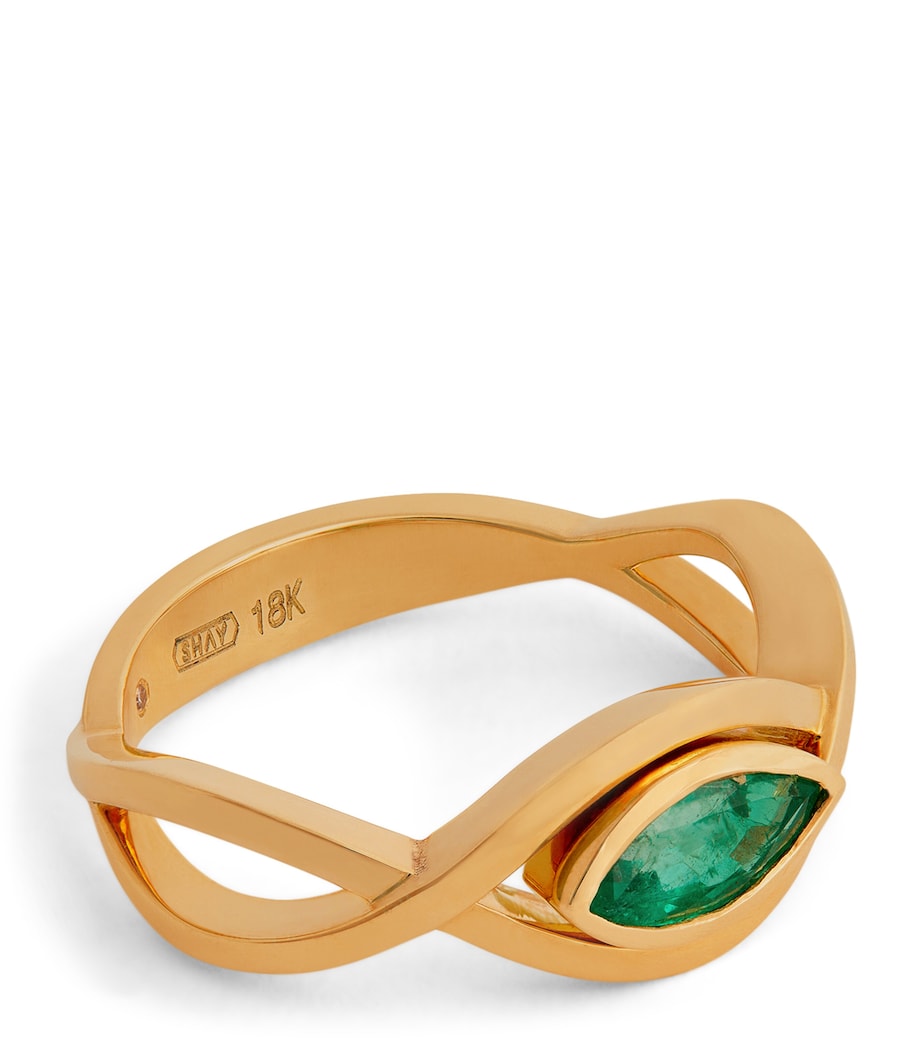 Yellow Gold and Emerald Marquise Ring YELLOW GOLD Image 1