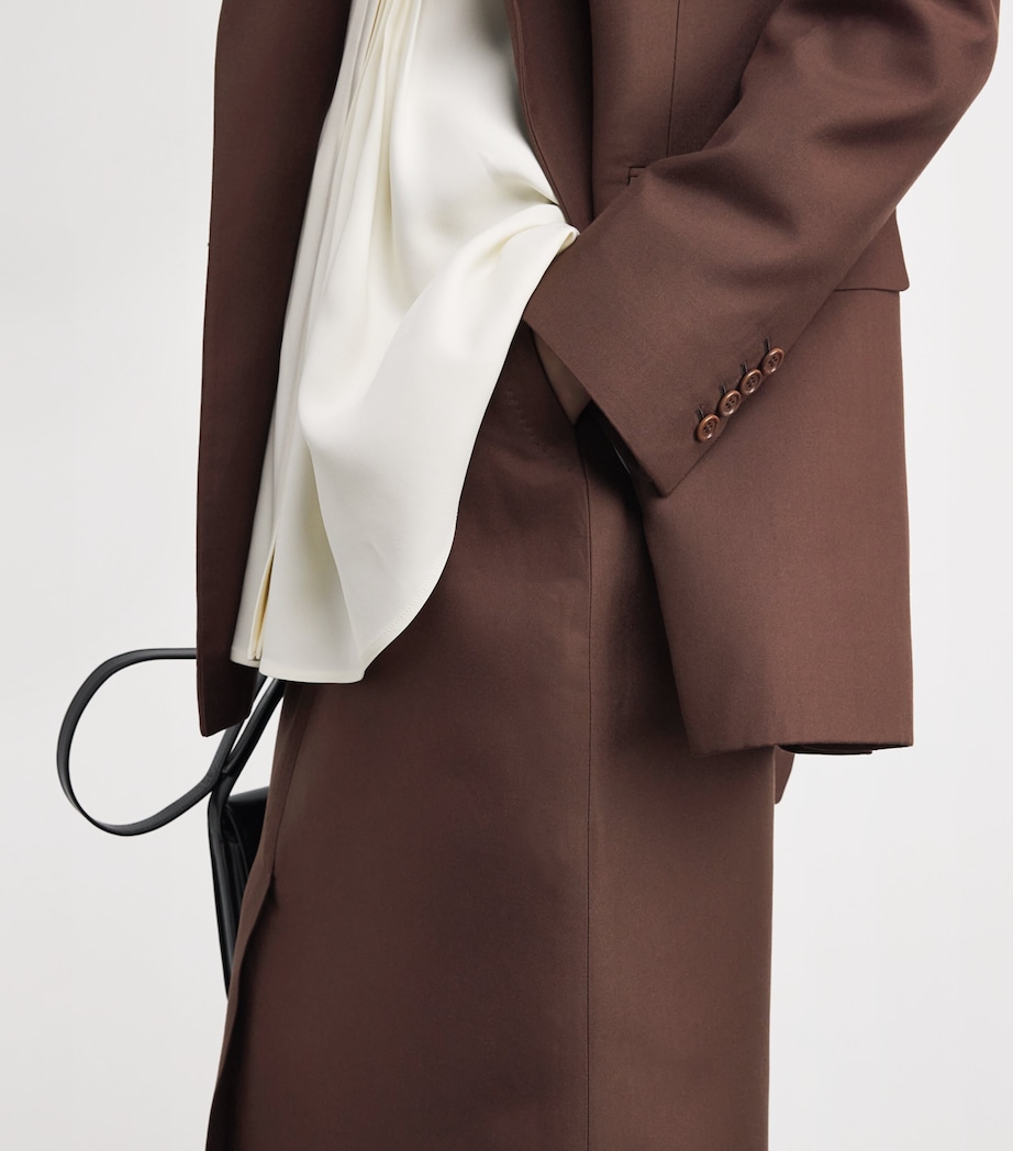 Brioni Womens Silk Midi Skirt Image 6