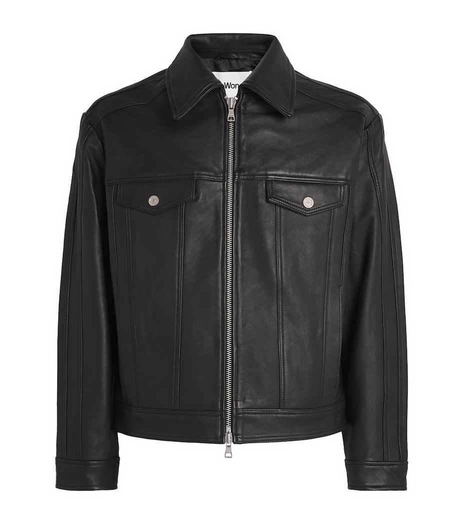 Mike Leather Jacket BLACK Image 1