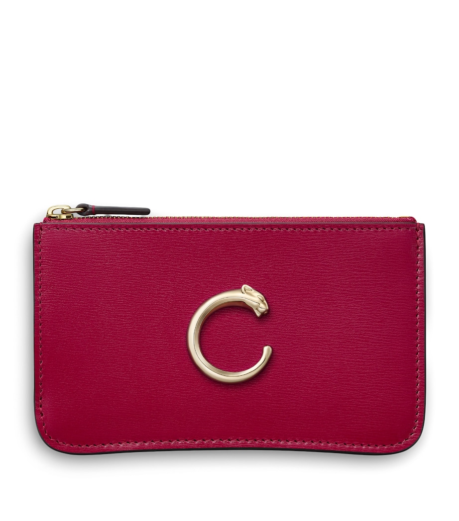 Cartier Leather Panthère de Cartier Zipped Card Holder Red Image 1