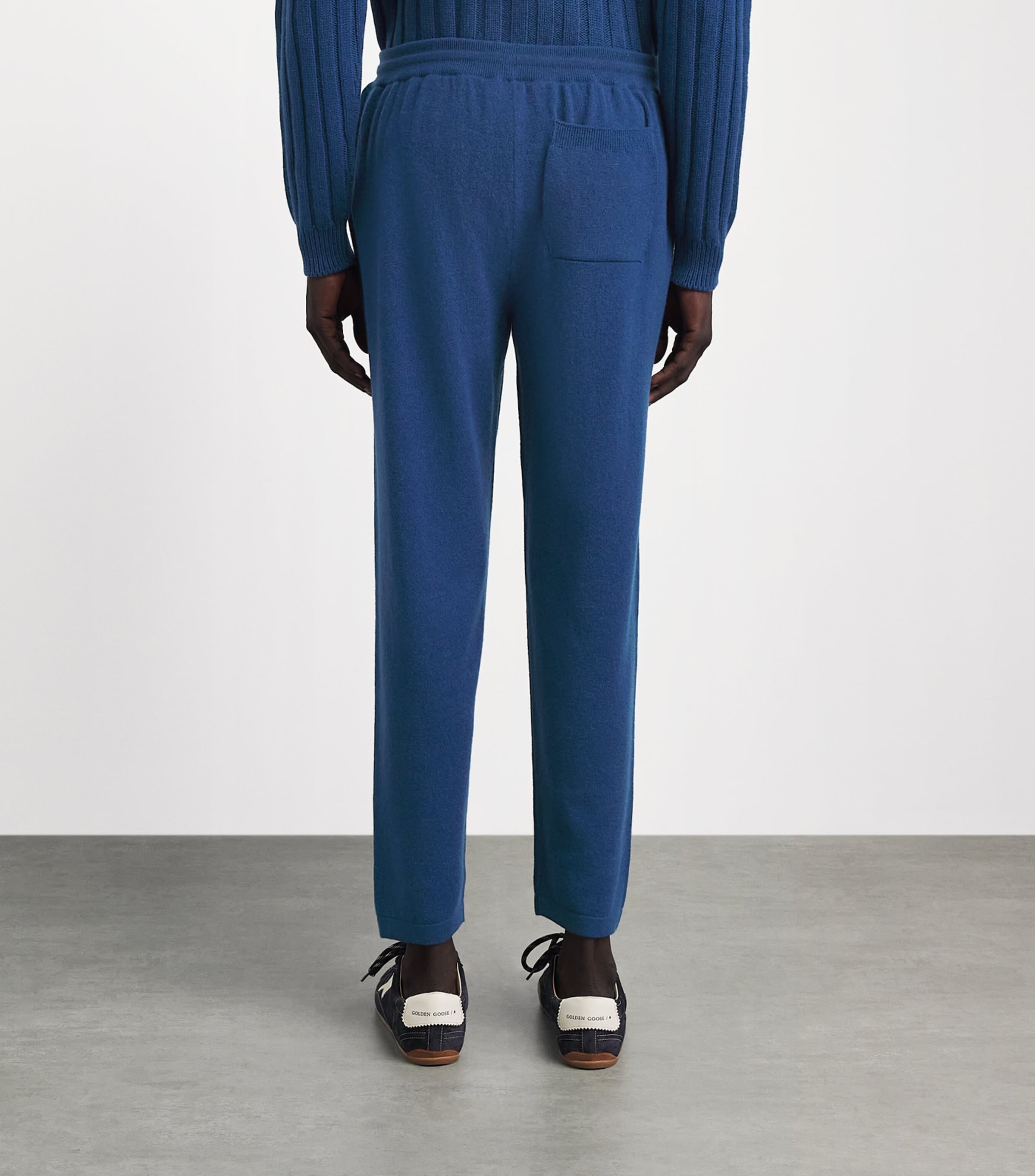 Johnstons Of Elgin Mens Cashmere-Blend Sweatpants Adelphi Blue Image 5