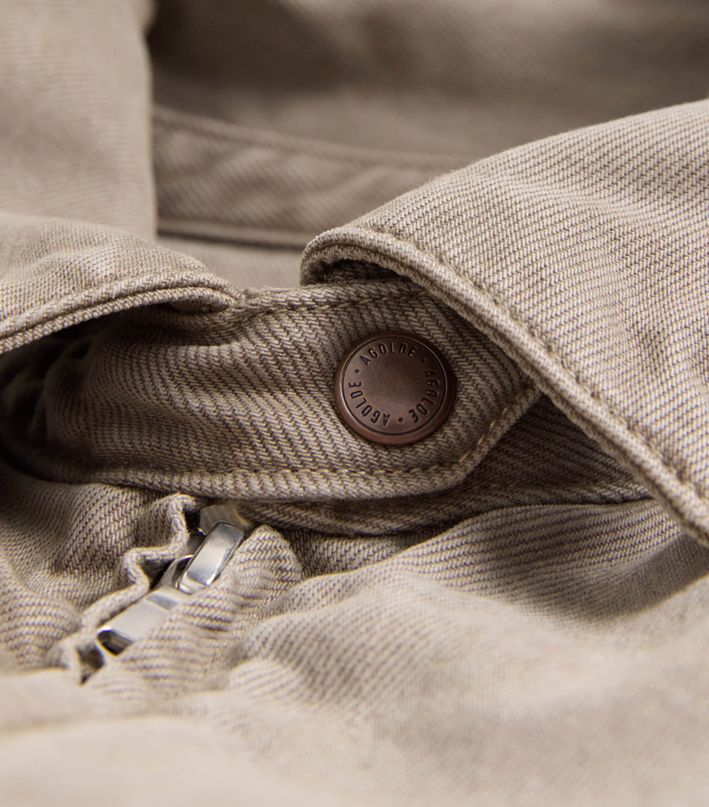 AGOLDE Womens Nile Denim Jacket Trail Md Grey Brown Image 6