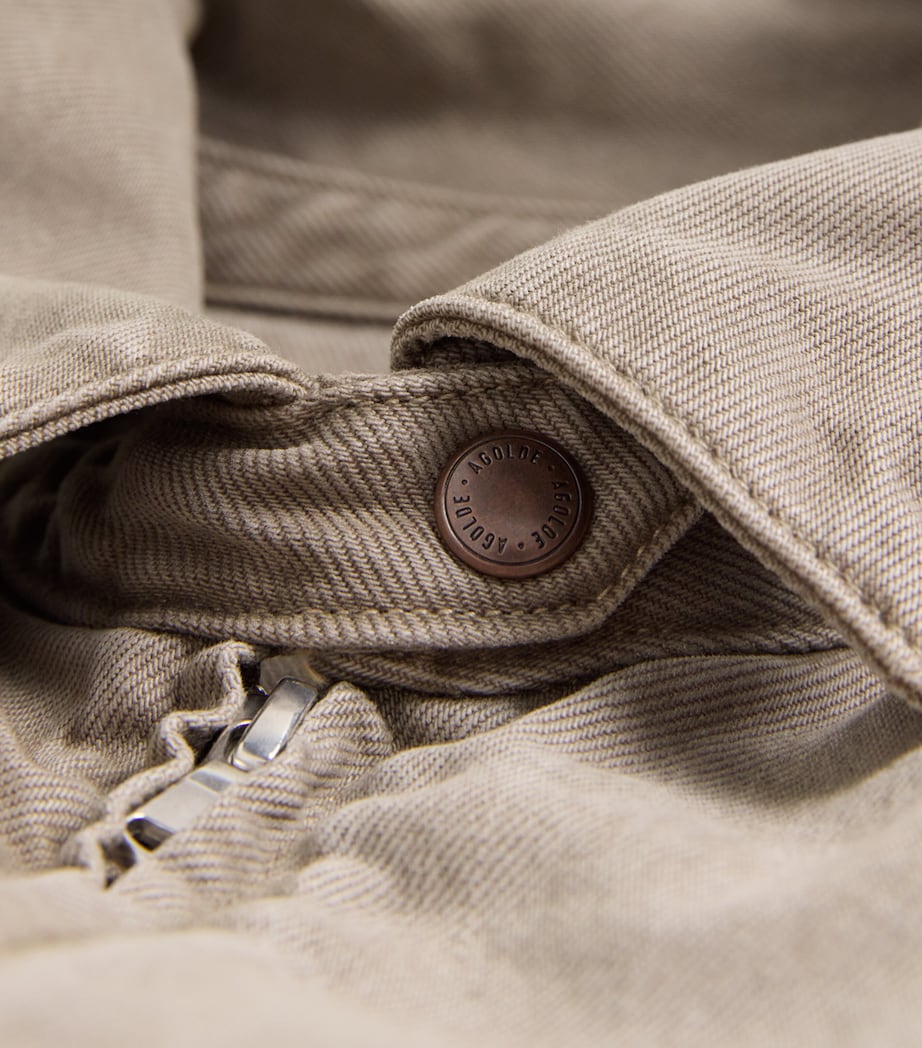 AGOLDE Womens Nile Denim Jacket Trail Md Grey Brown Image 6