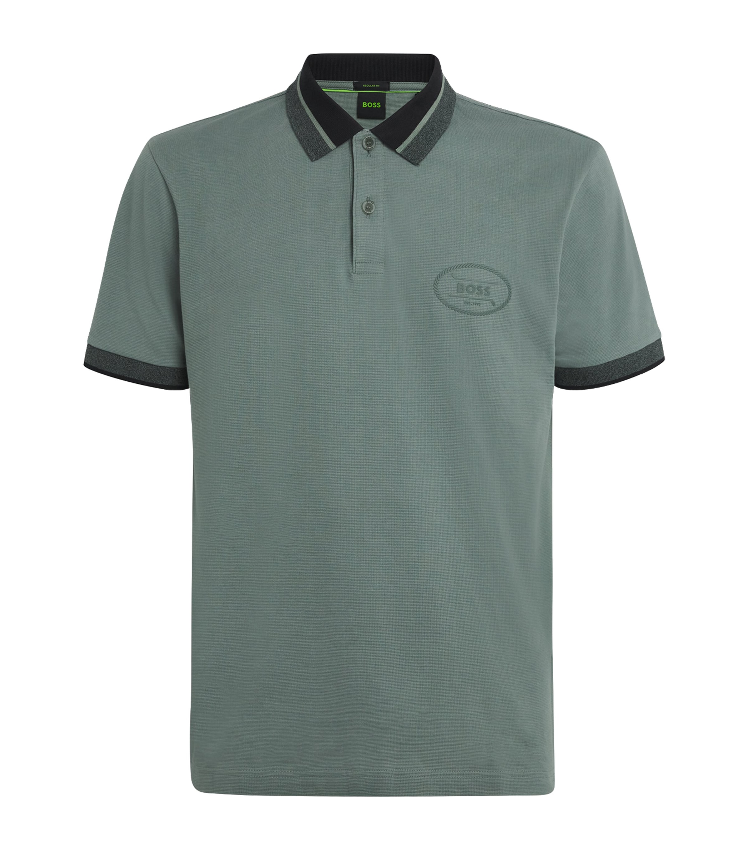 Hugo Boss Cotton Ao Zone Polo Shirt In Green