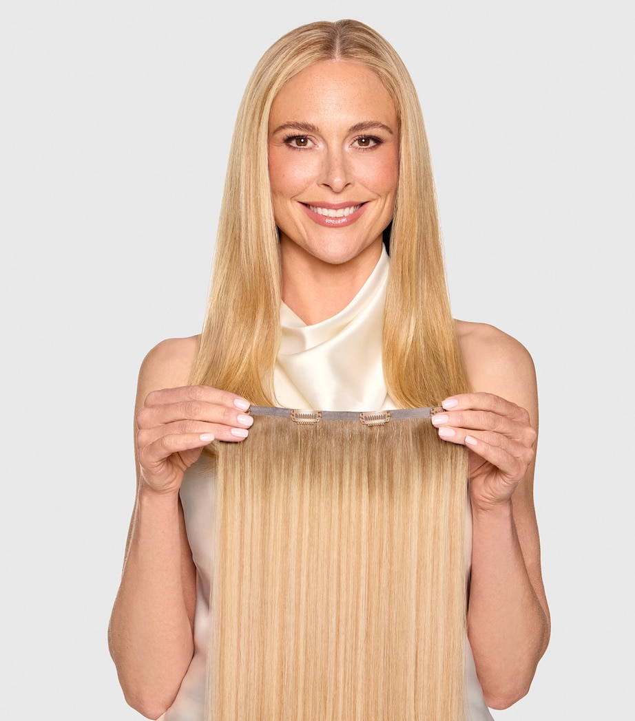 Beauty Works x Huda BARELY THERE Mix & Match Volumiser Clip-In Hair Extensions (18") ICED BLONDE Image 4