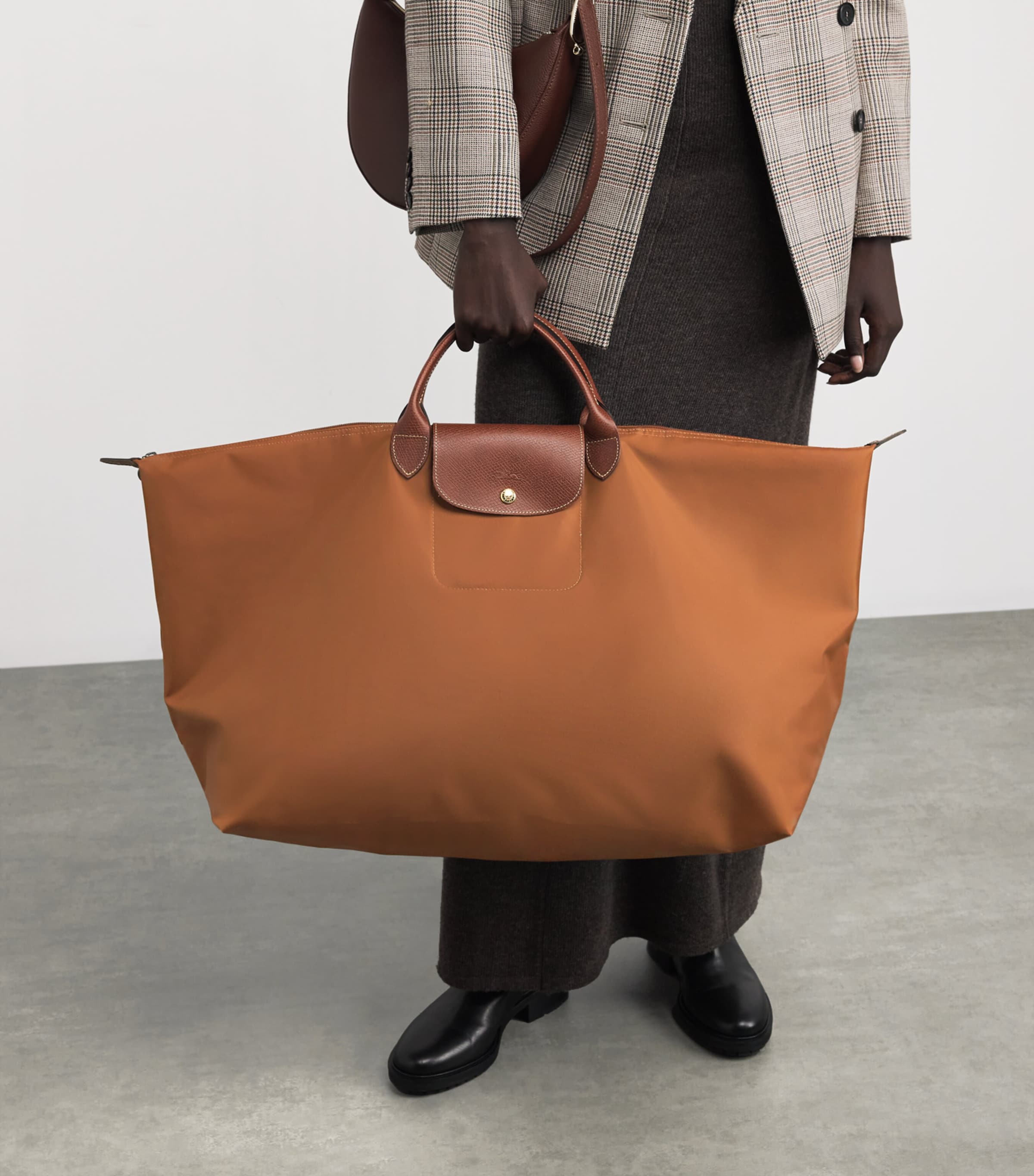 Longchamp Extra Large Le Pliage Original Travel Bag Cognac Image 5