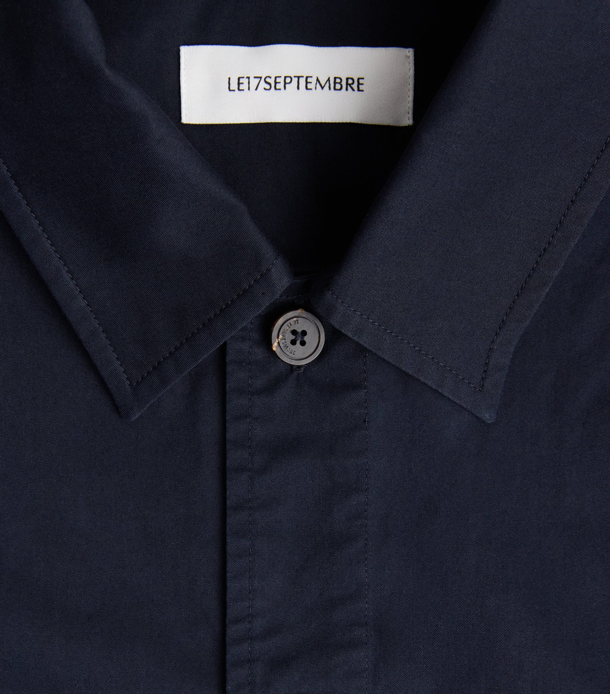 Le 17 Septembre Mens Drawstring-Hem Overshirt Navy Image 6