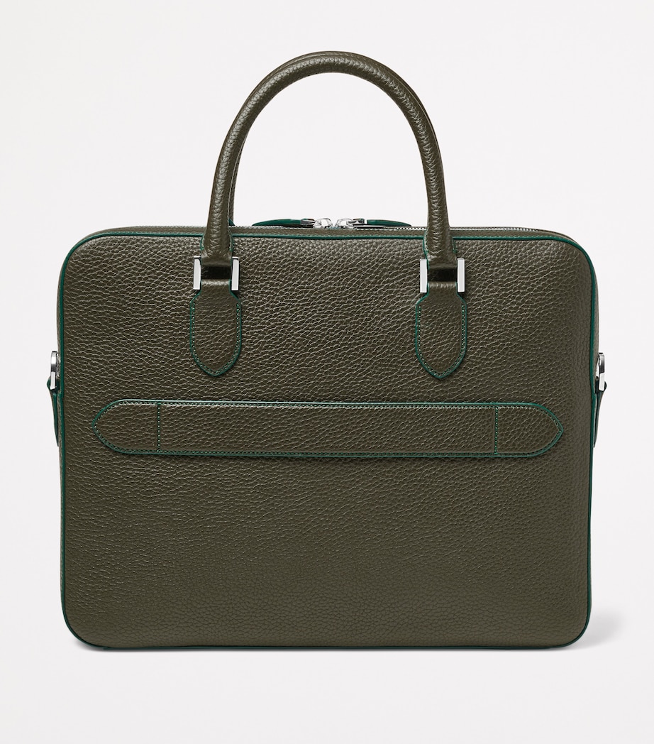Leather Mount Street Briefcase Bag FORESTGREEN Image 3