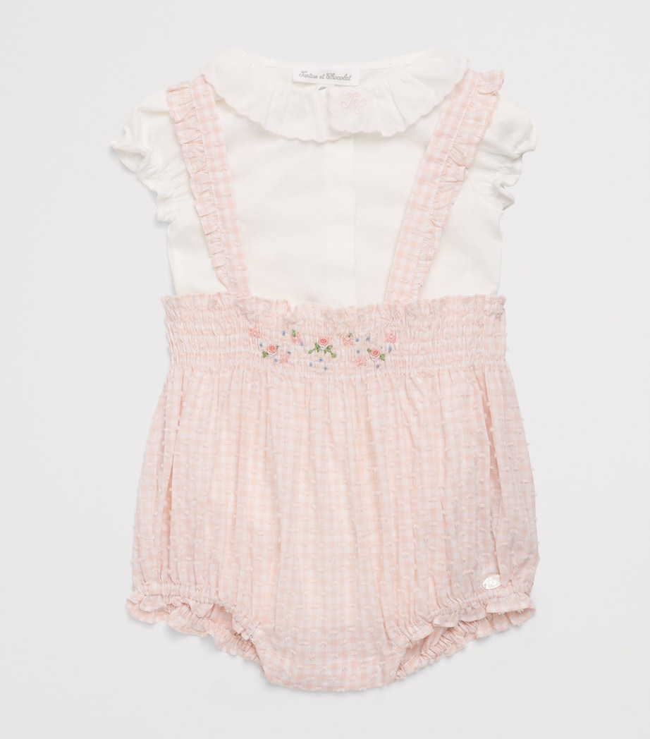 Cotton Gingham Bodysuit and Bloomers (0-18 Months) 30ROSÉE Image 3