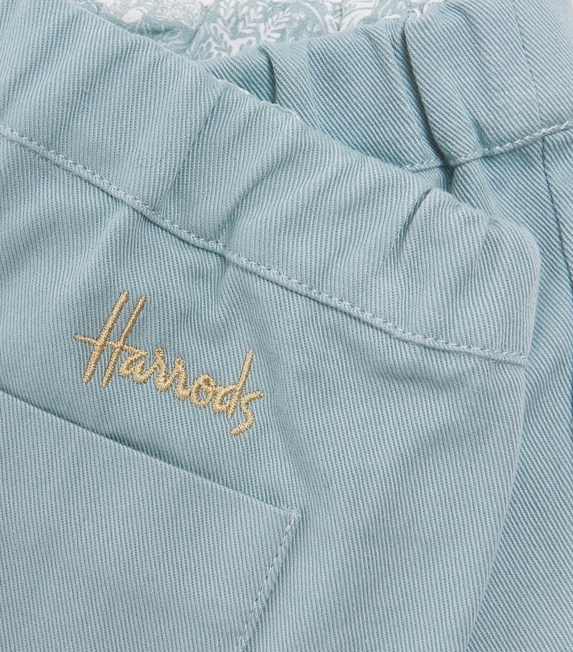 Harrods Stretch-Cotton Bear Appliqué Shorts (0-18 Months) Green Image 3