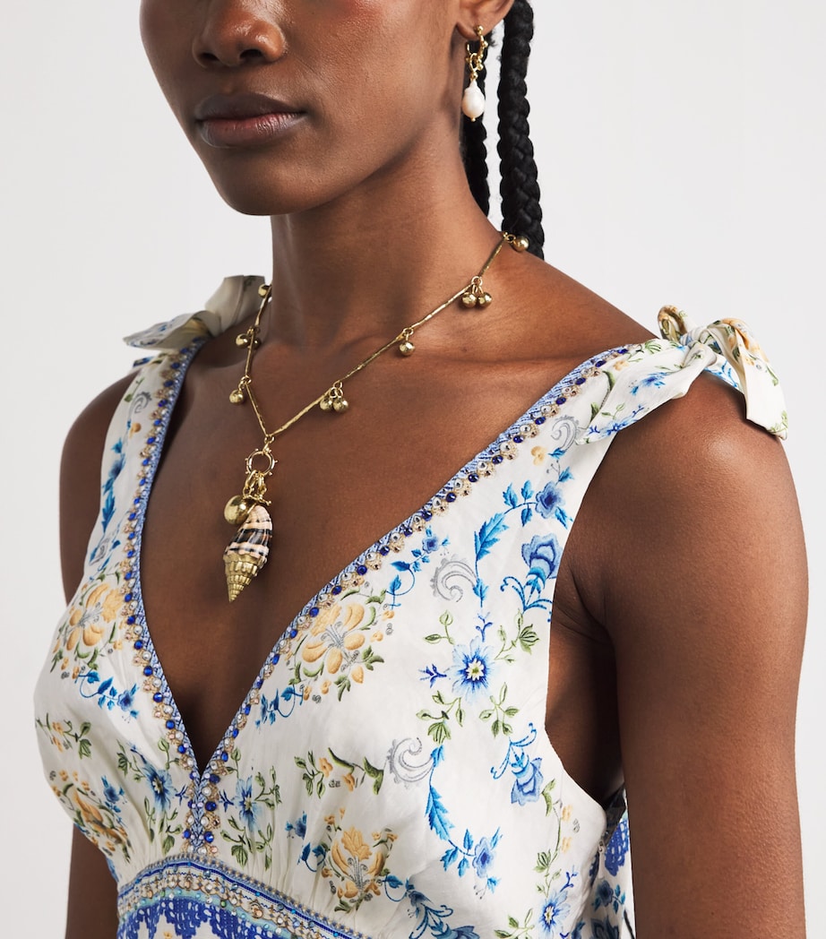 Linen-Silk Tie Shoulder Dress MY HOMESPUN HRT HMHR Image 6