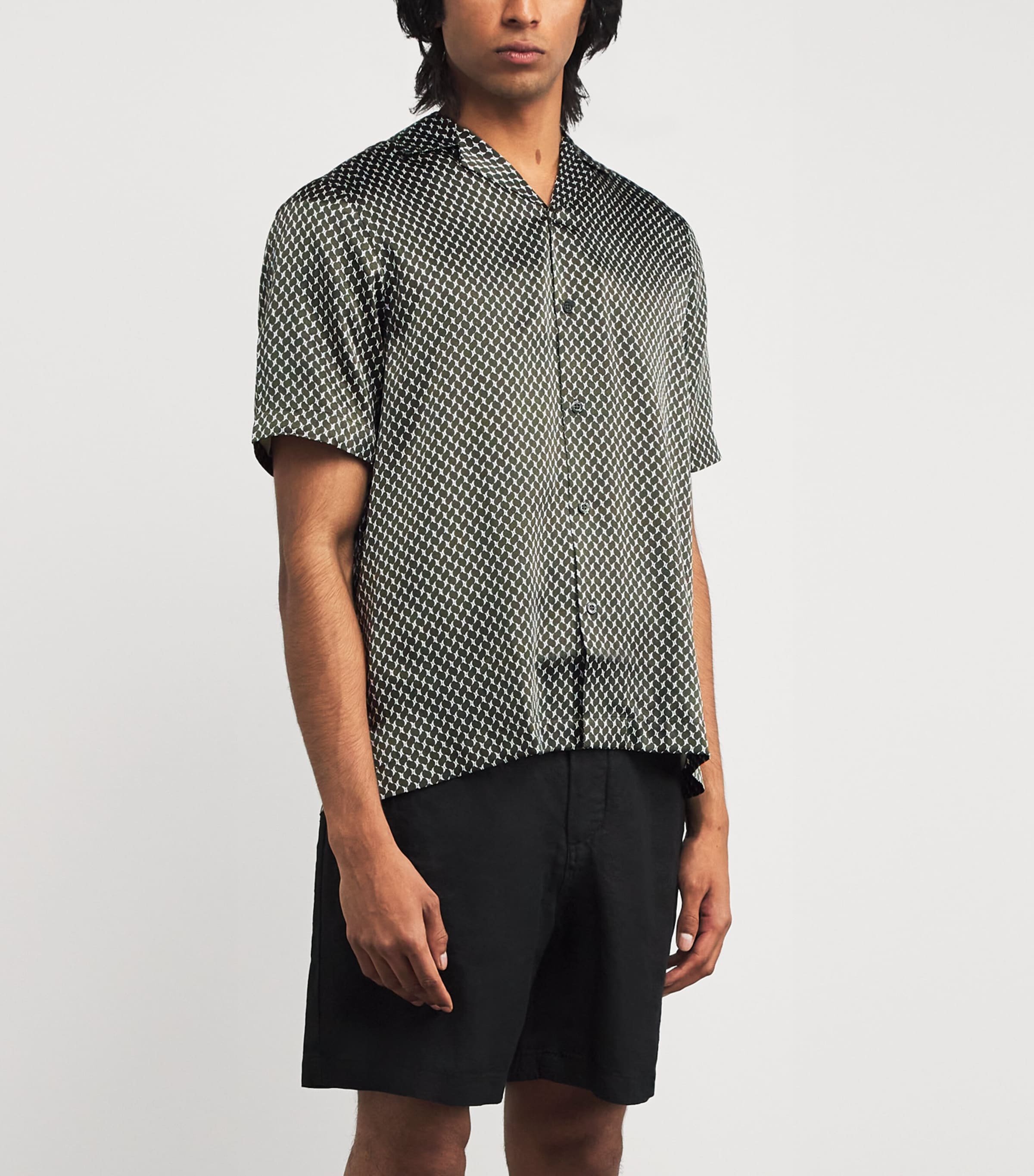 Silk Roberto Short-Sleeve Shirt 840-SEAWOOD Image 3