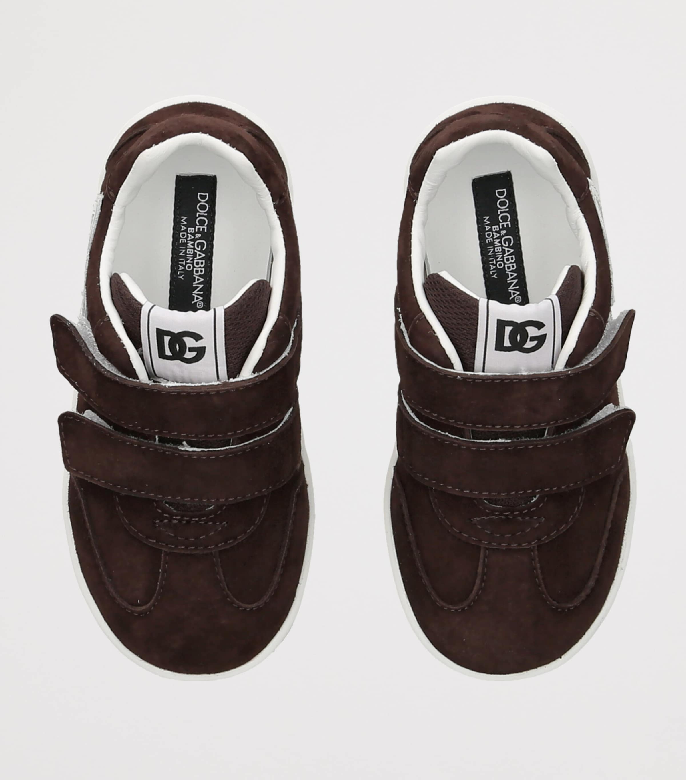 Dolce&Gabbana Kids Suede Logo Sneakers Dark Brown Image 3