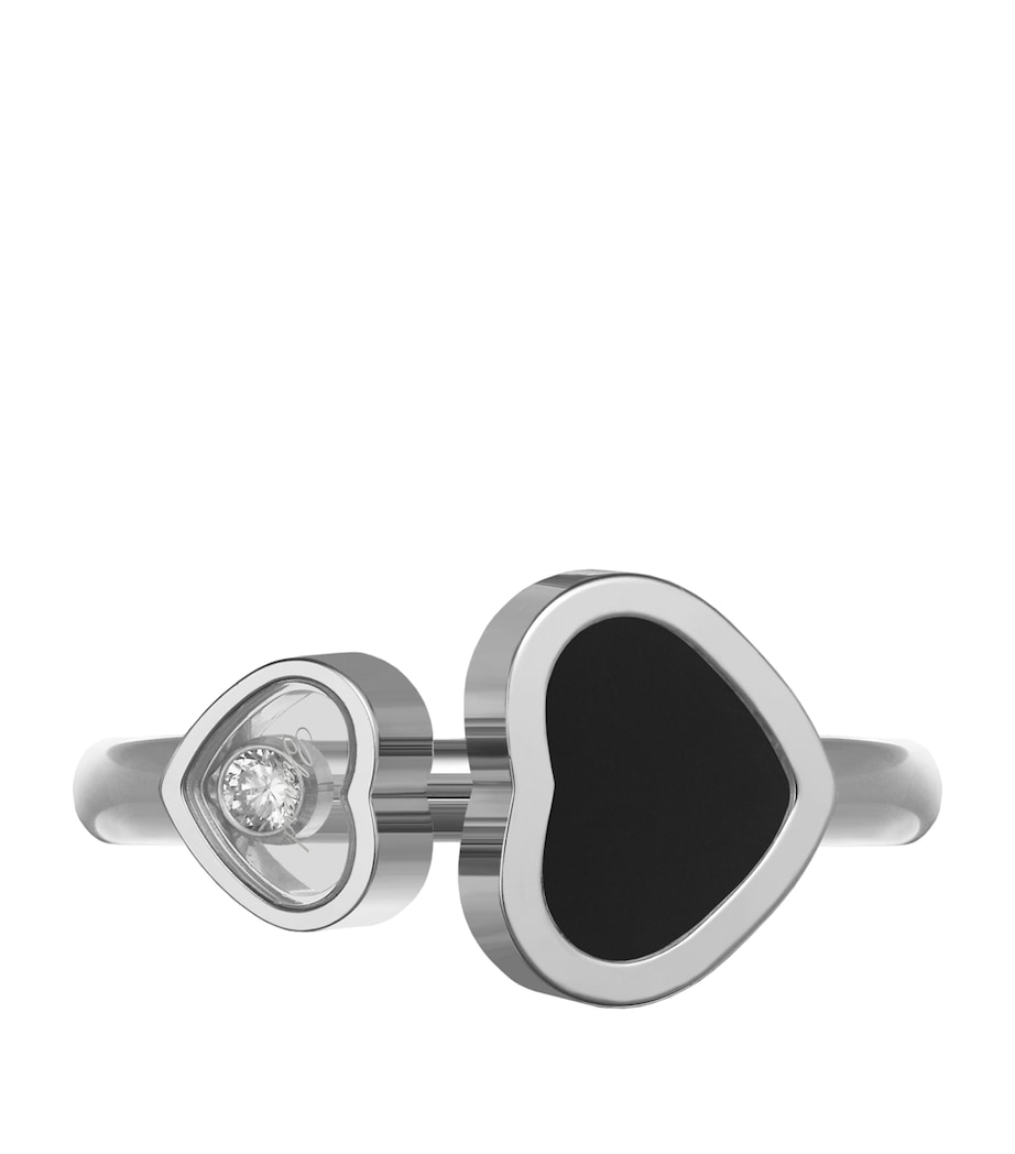 White Gold and Diamond Happy Hearts Ring Image 3