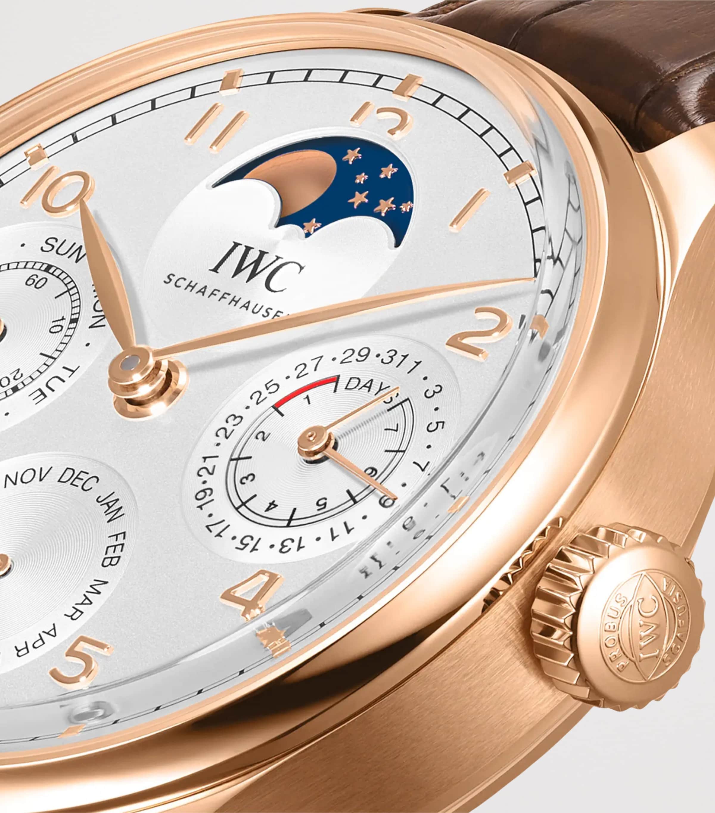 Yellow Gold Portugieser Perpetual Calendar Watch 44mm SILVER Image 7