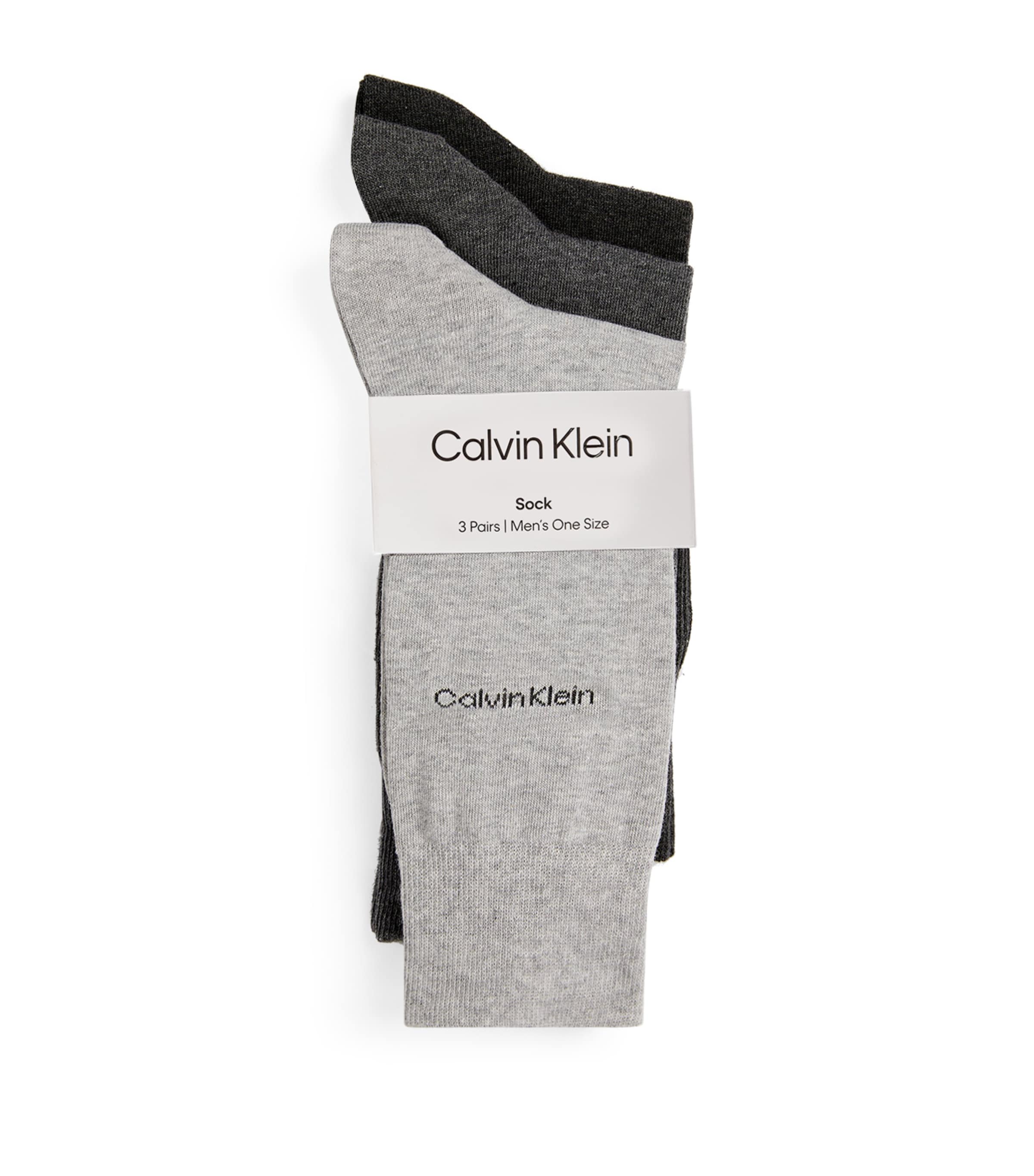 Calvin Klein Logo Socks In Grey
