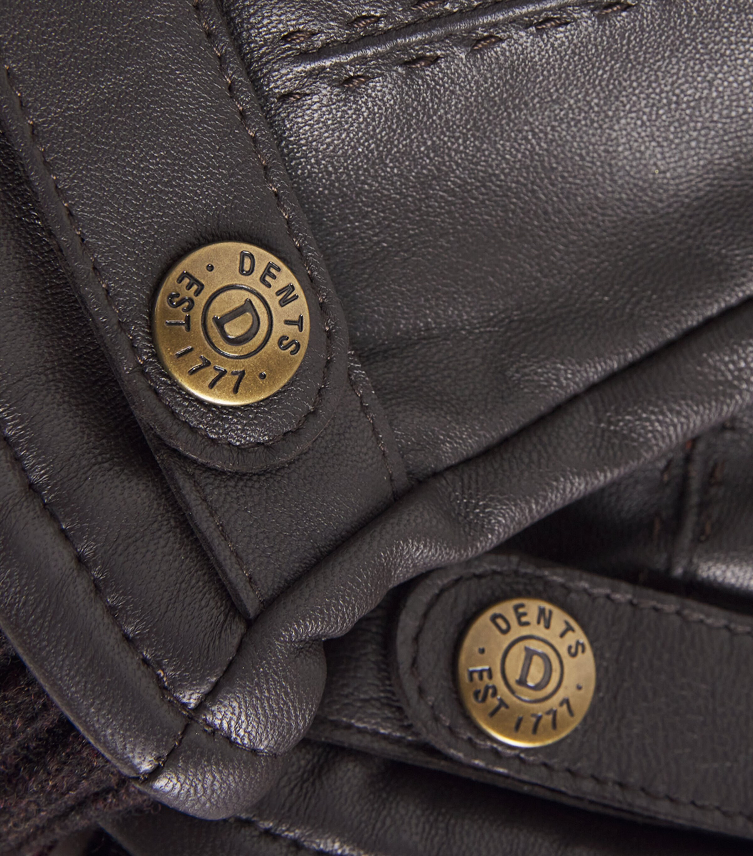 Leather Henley Gloves BROWN Image 2