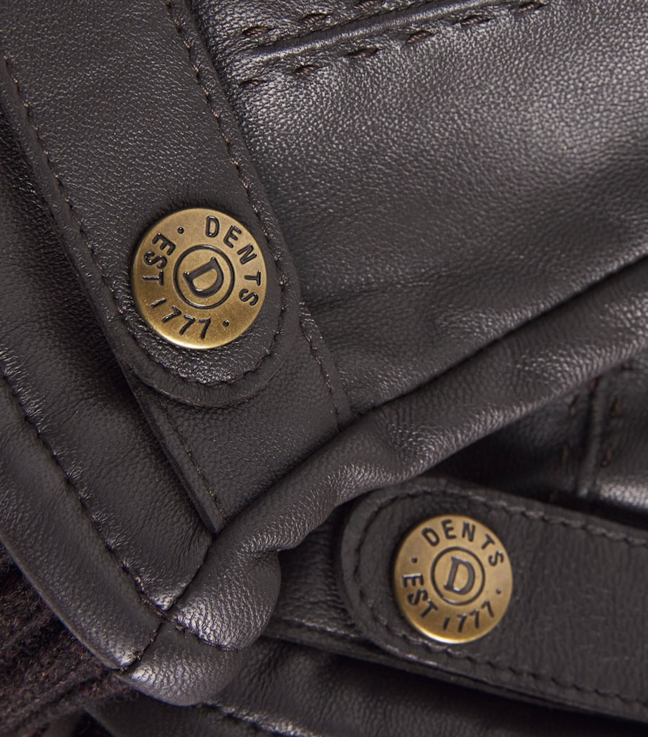 Leather Henley Gloves BROWN Image 2