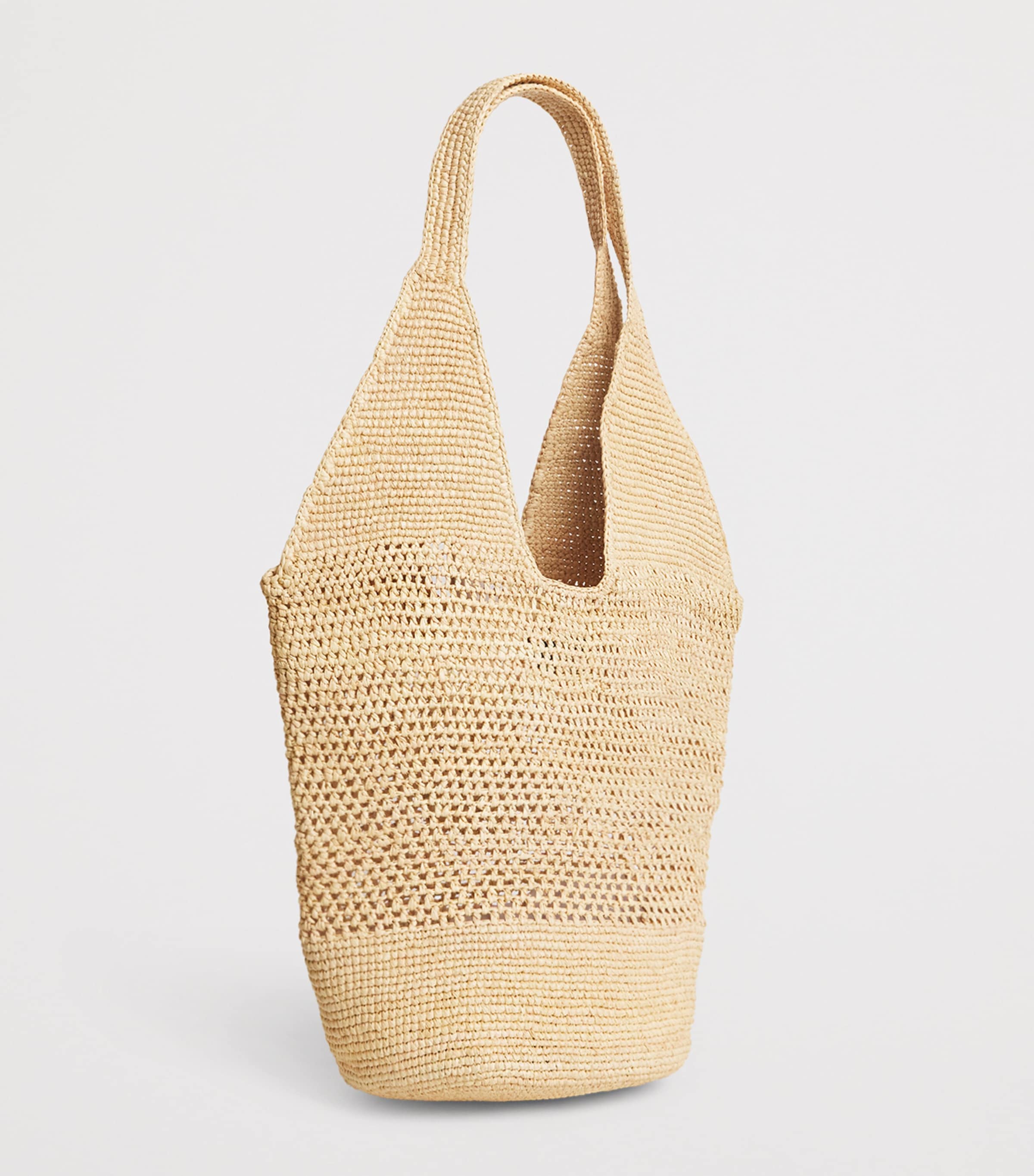 ANINE BING Raffia Logo Leah Shopper Bag Beige Image 3