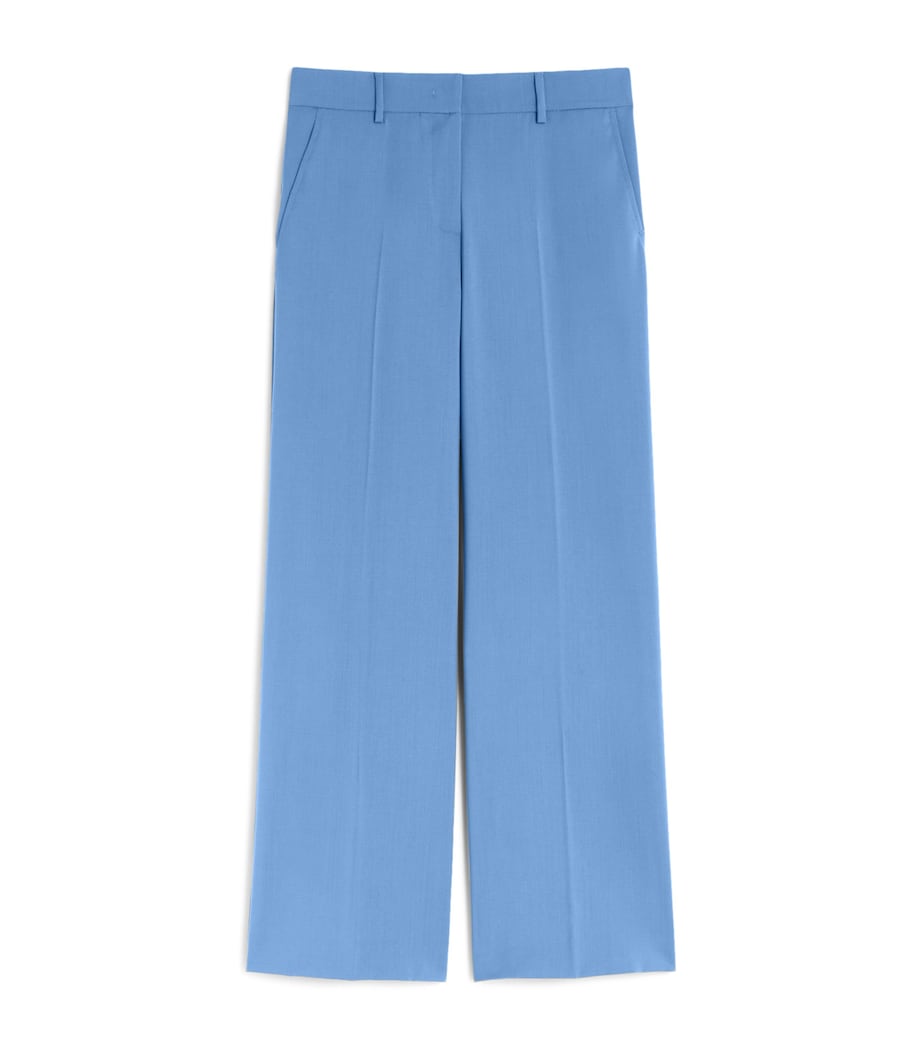 Wool Wide-Leg Trousers LIGHT BLUE Image 1
